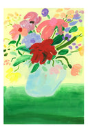 Flowers on Green Tablecloth - Art Print - THAT COOL LIVING