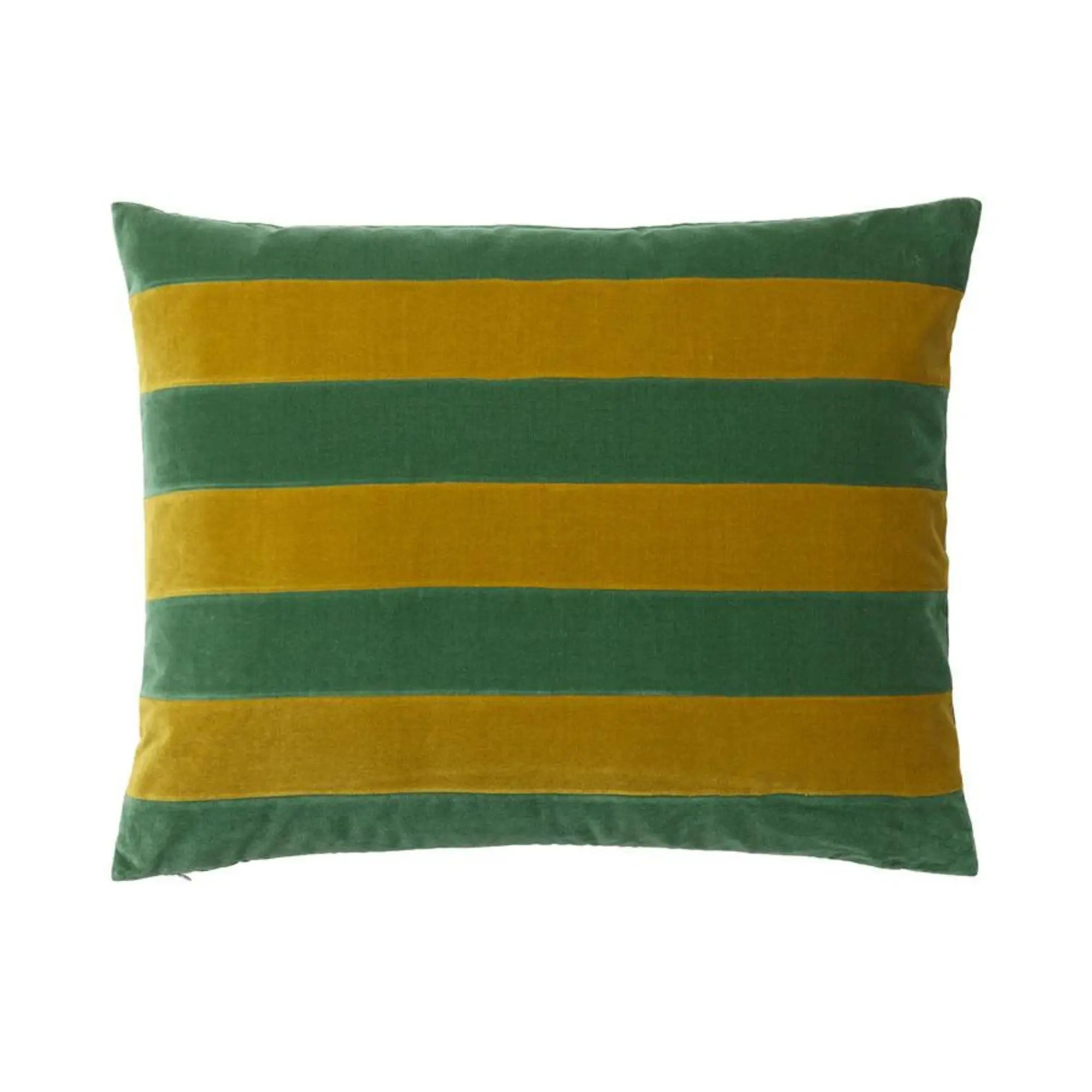 Zarah Cushion with soft velvet fabric and intricate embroidered design in elegant navy blue and gold color scheme 