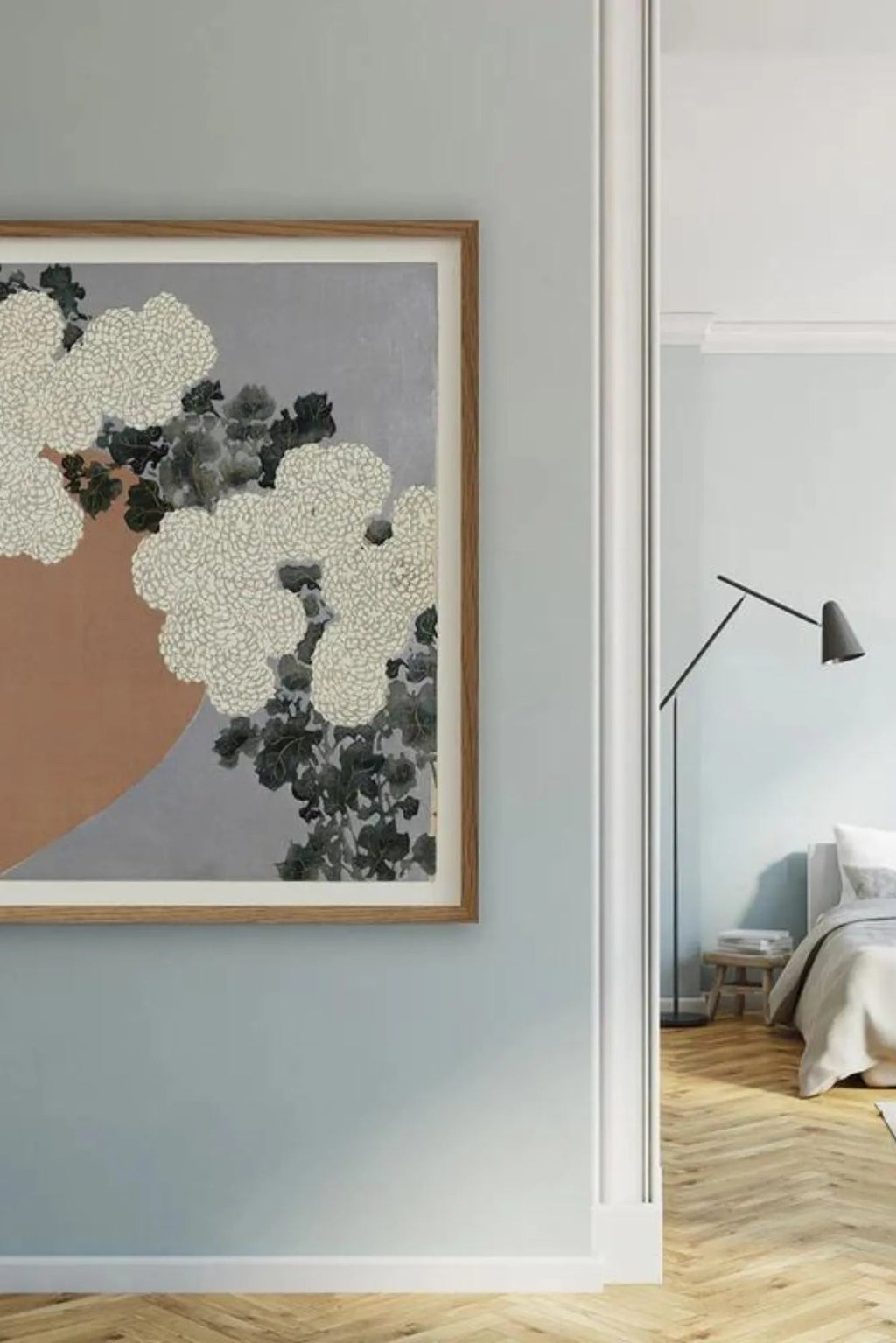 Close-up of a pink and white Chrysanthemum flower in full bloom