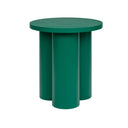 Transitional Oly Stool in gray upholstered fabric with nailhead trim and wooden legs