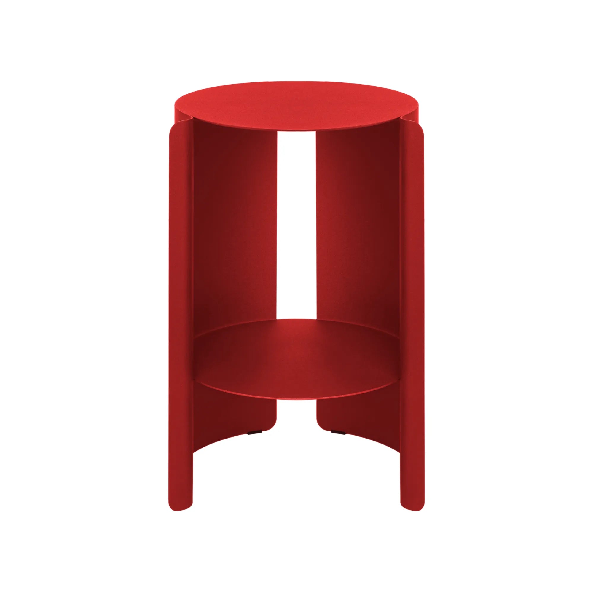 Modern round wooden side table with a white marble top and gold metal legs