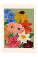 Flowers on Sage Green - Art Print - THAT COOL LIVING