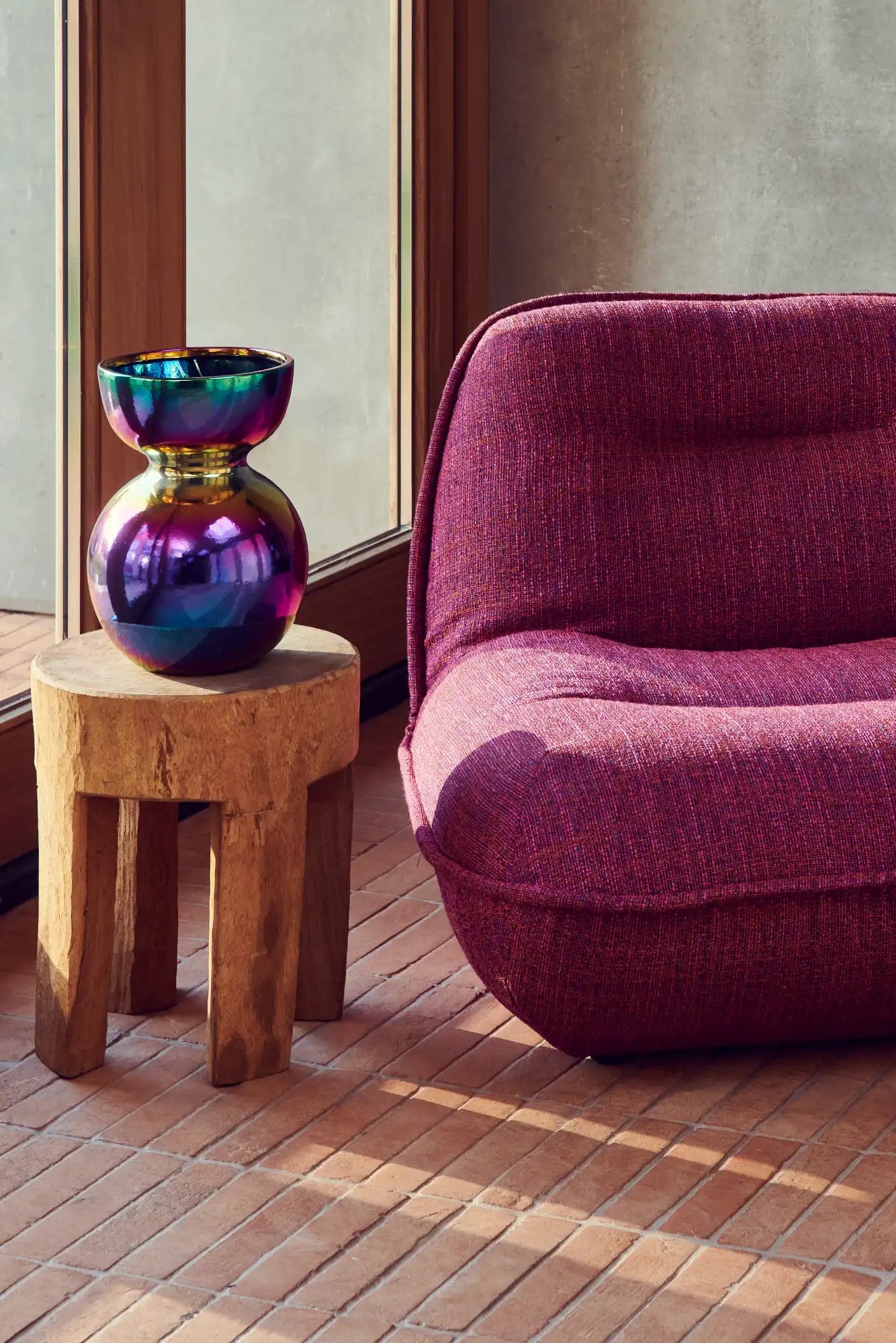 Round Four Square Legs Stool - THAT COOL LIVING