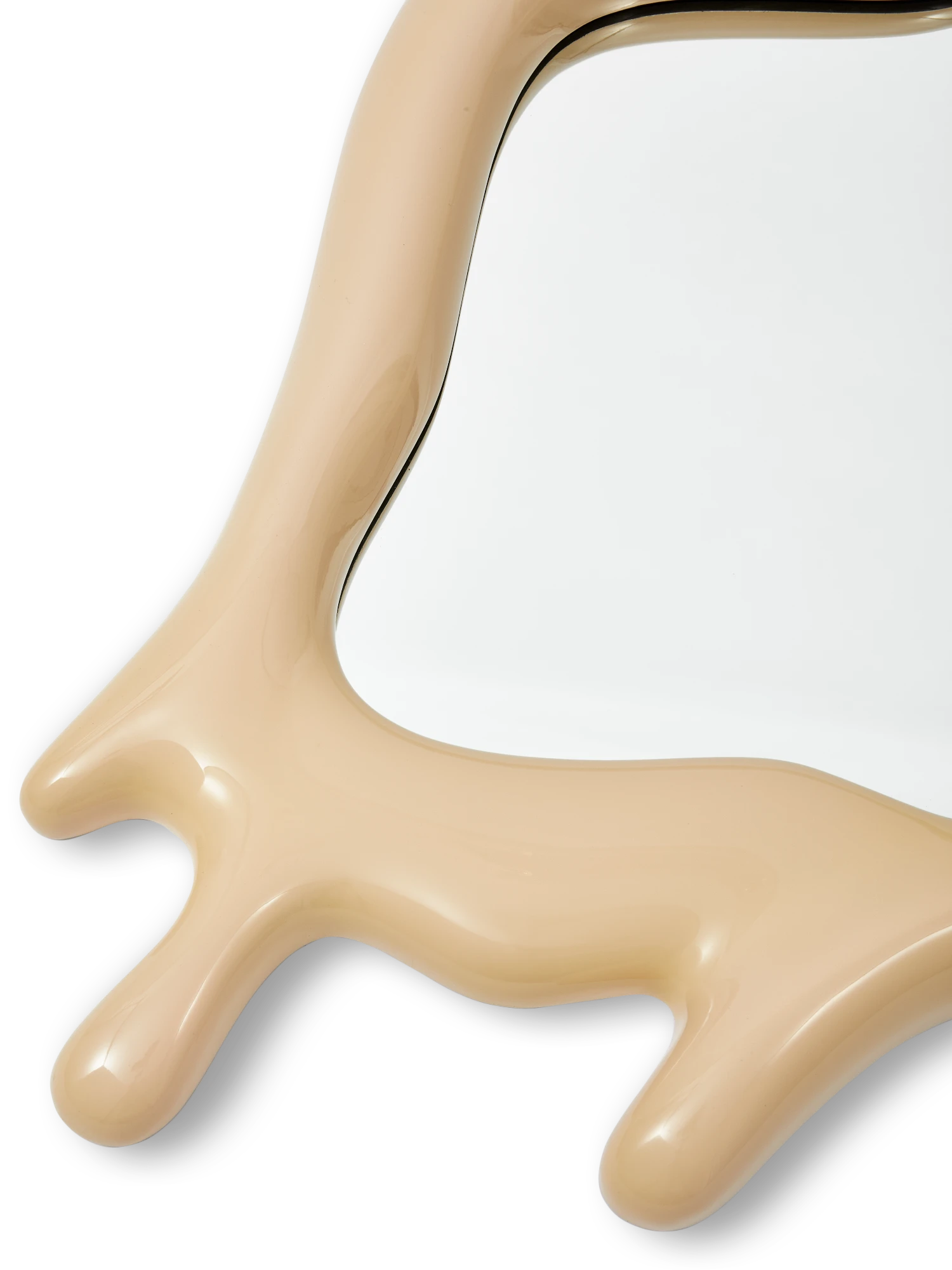 Beige antler-like object on a white background