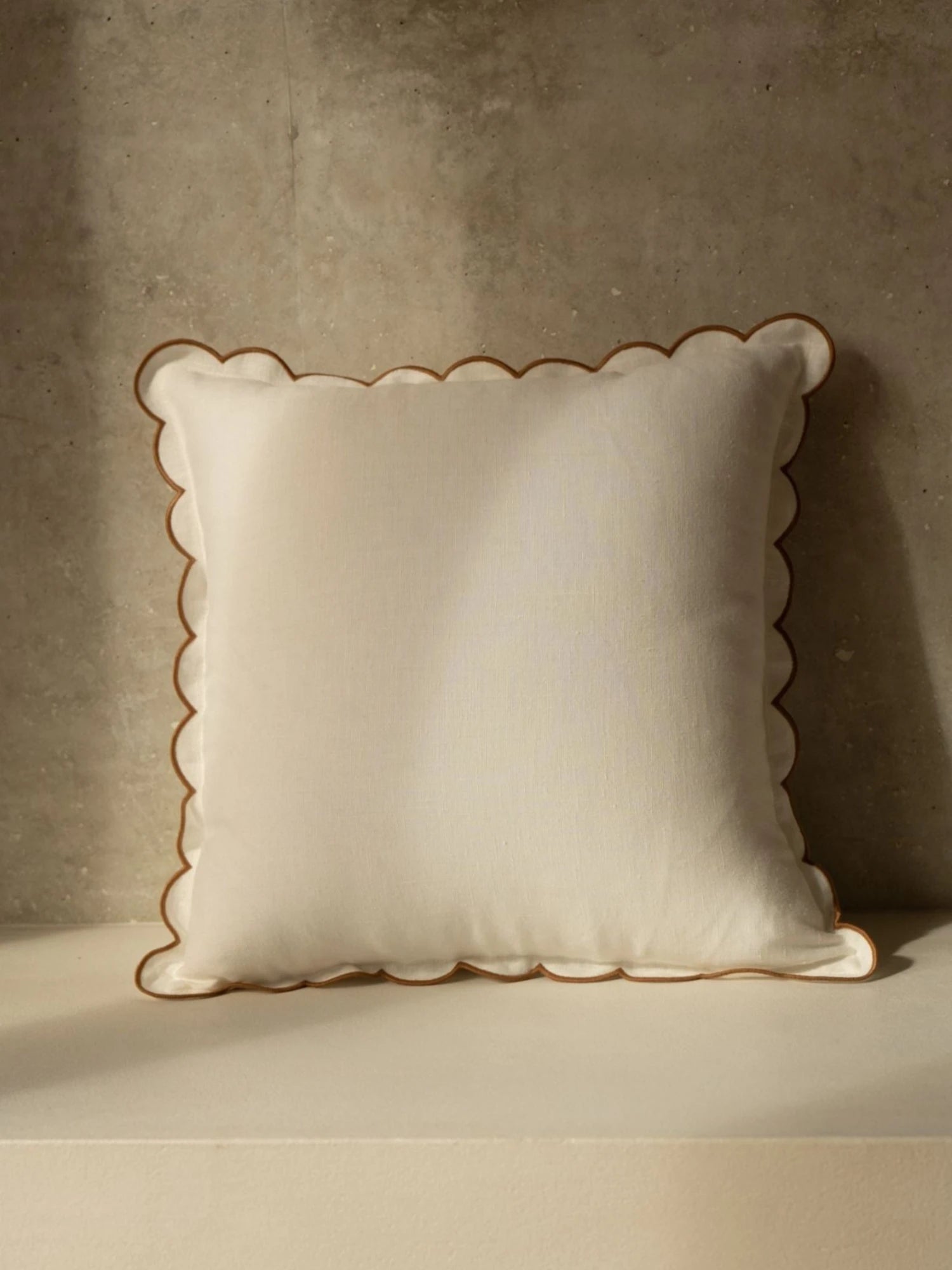 Scalloped Square Throw Pillow