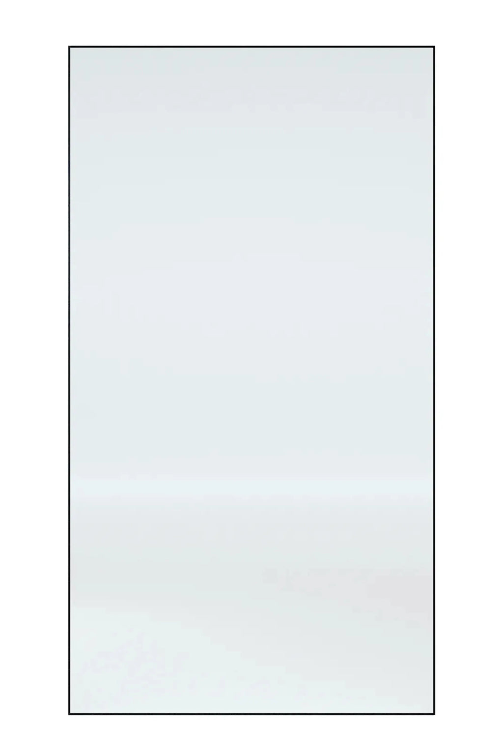 TCL Studios Sleek Full Length Mirror, a modern minimalist rectangular mirror featuring an ultra-thin matte black metal frame and a clean, contemporary design. This versatile full-length mirror is perfect as a stylish dressing mirror for bedrooms or a chic accent in entryways and living rooms.