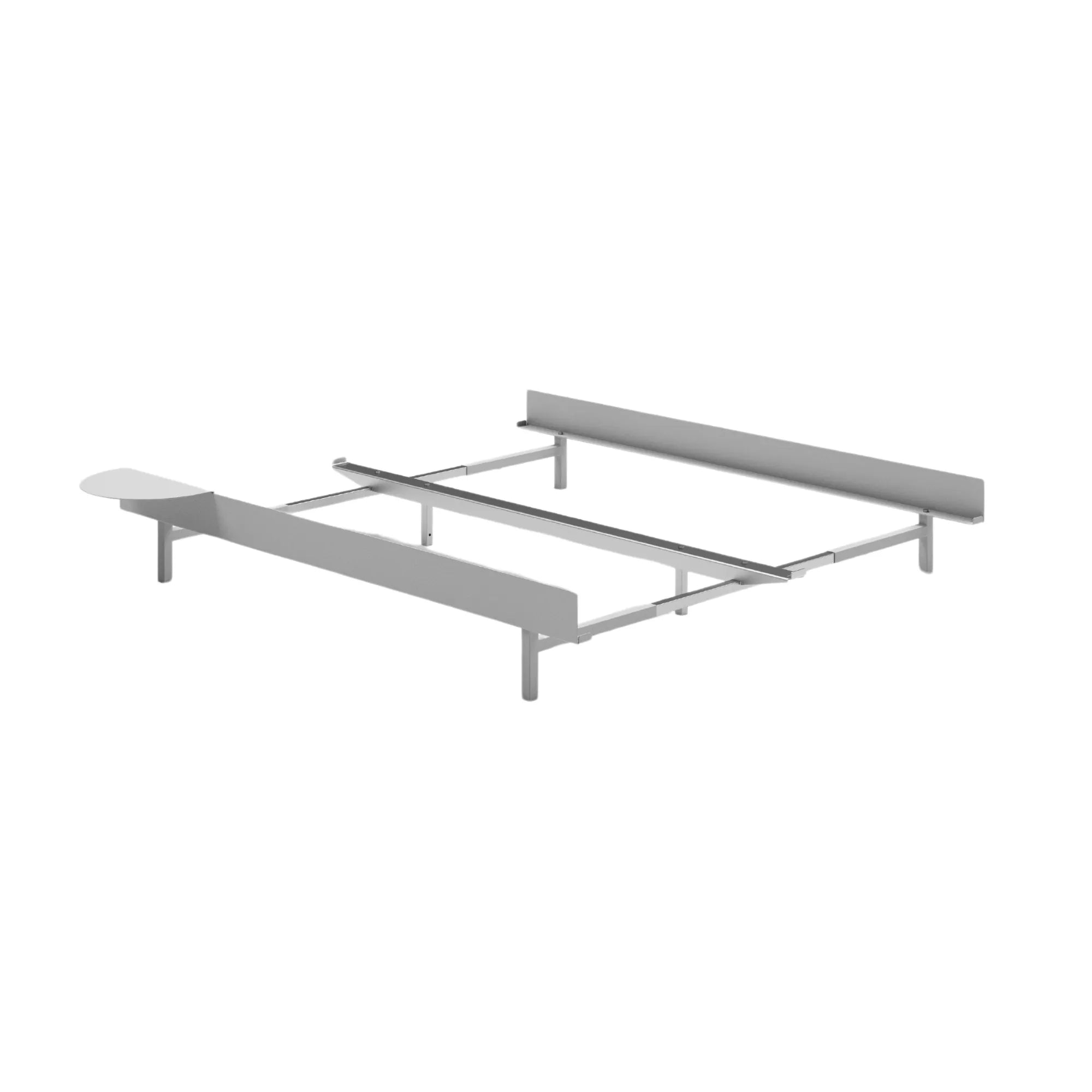  Stylish and durable stainless steel bed with upholstered headboard and polished finish