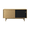 No 11 Sideboard in dark walnut finish, featuring sleek modern design with ample storage space and stylish metal hardware