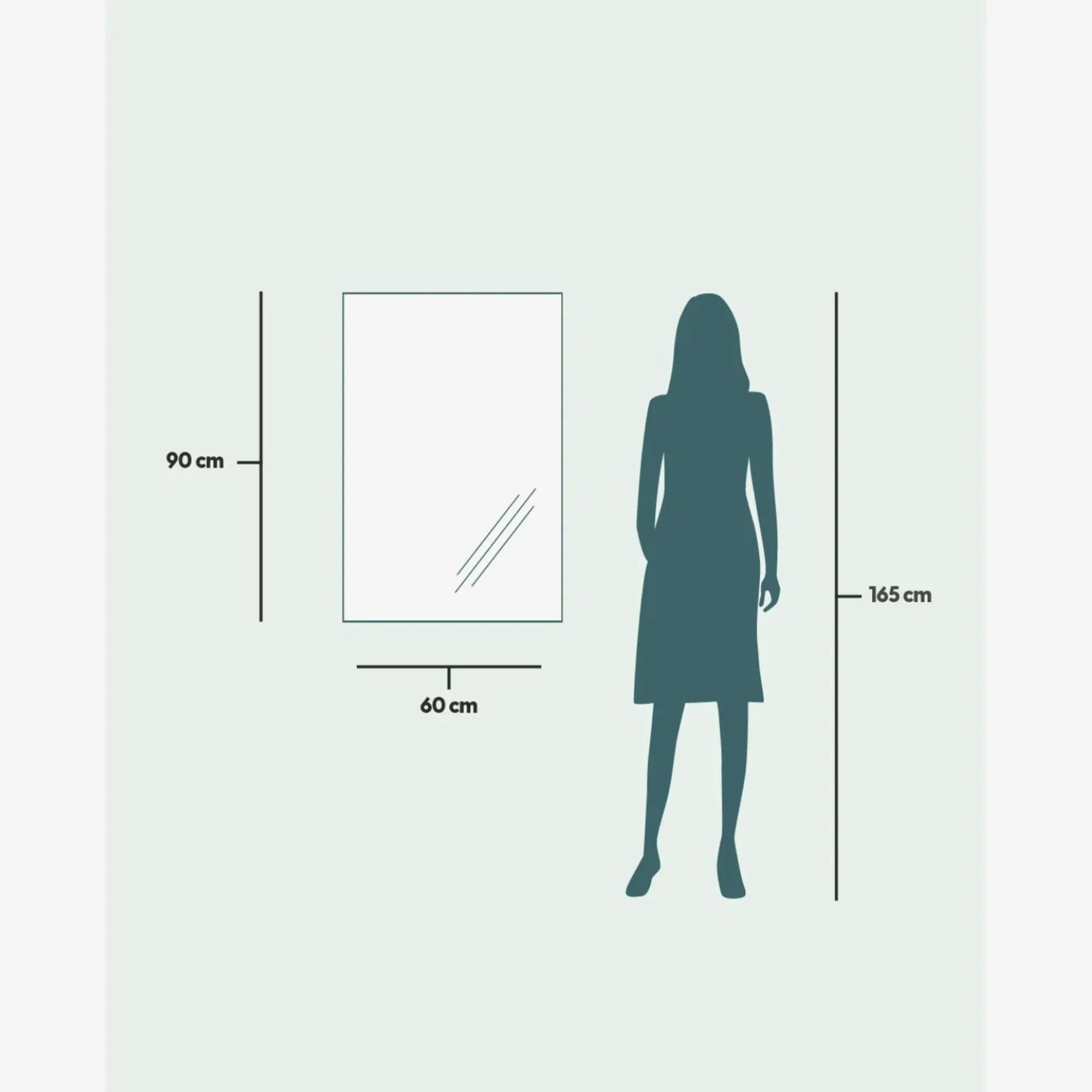 A stylish full-length mirror with built-in LED lights for optimal visibility