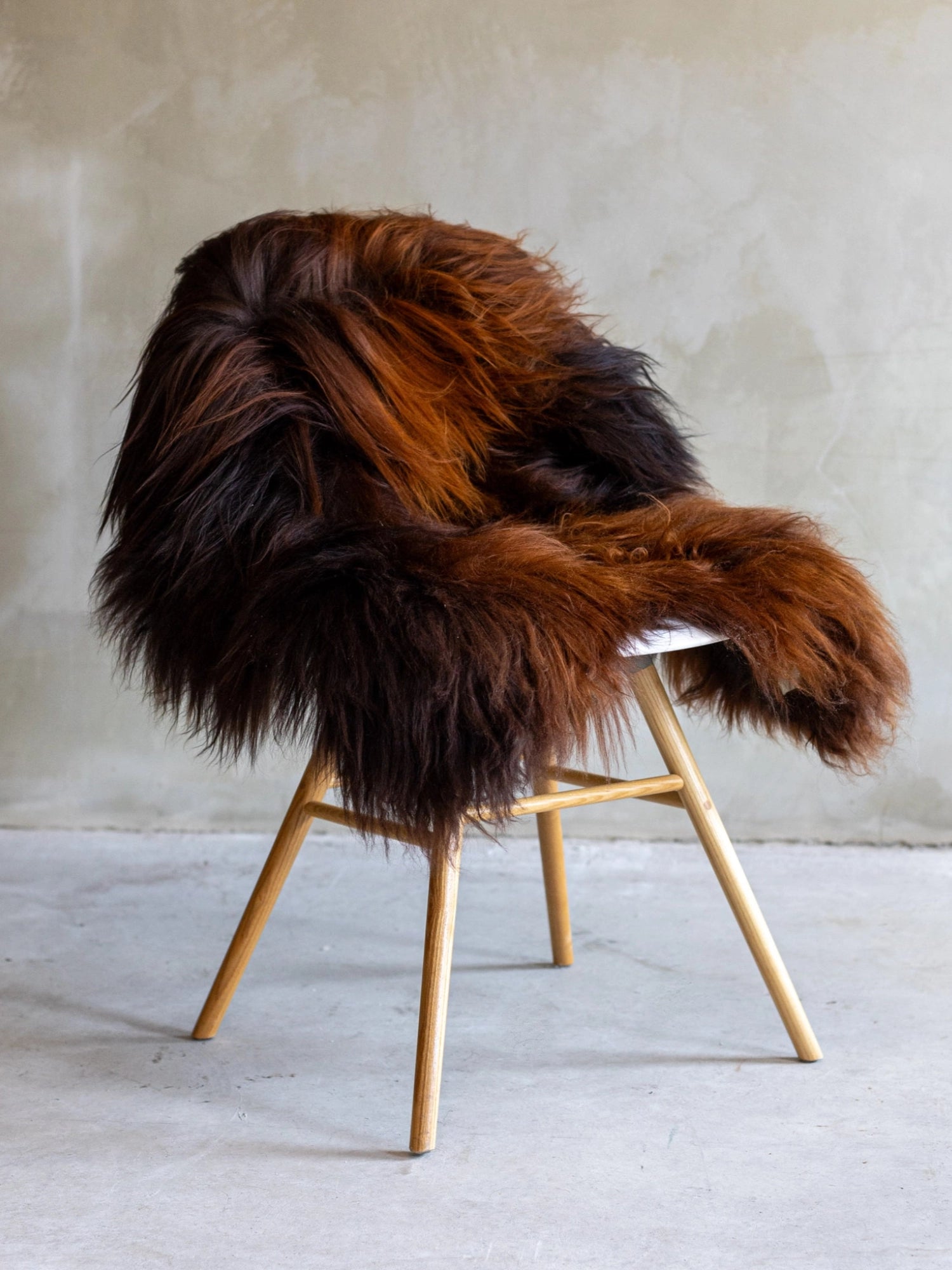 Icelandic Long-Hair Sheepskin Hide - Flamed Brown by TCL Selects - THAT COOL LIVING