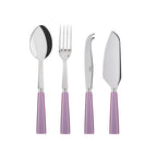 Icône Serving Set: Elegant silver serving spoons and forks in a luxurious velvet-lined box