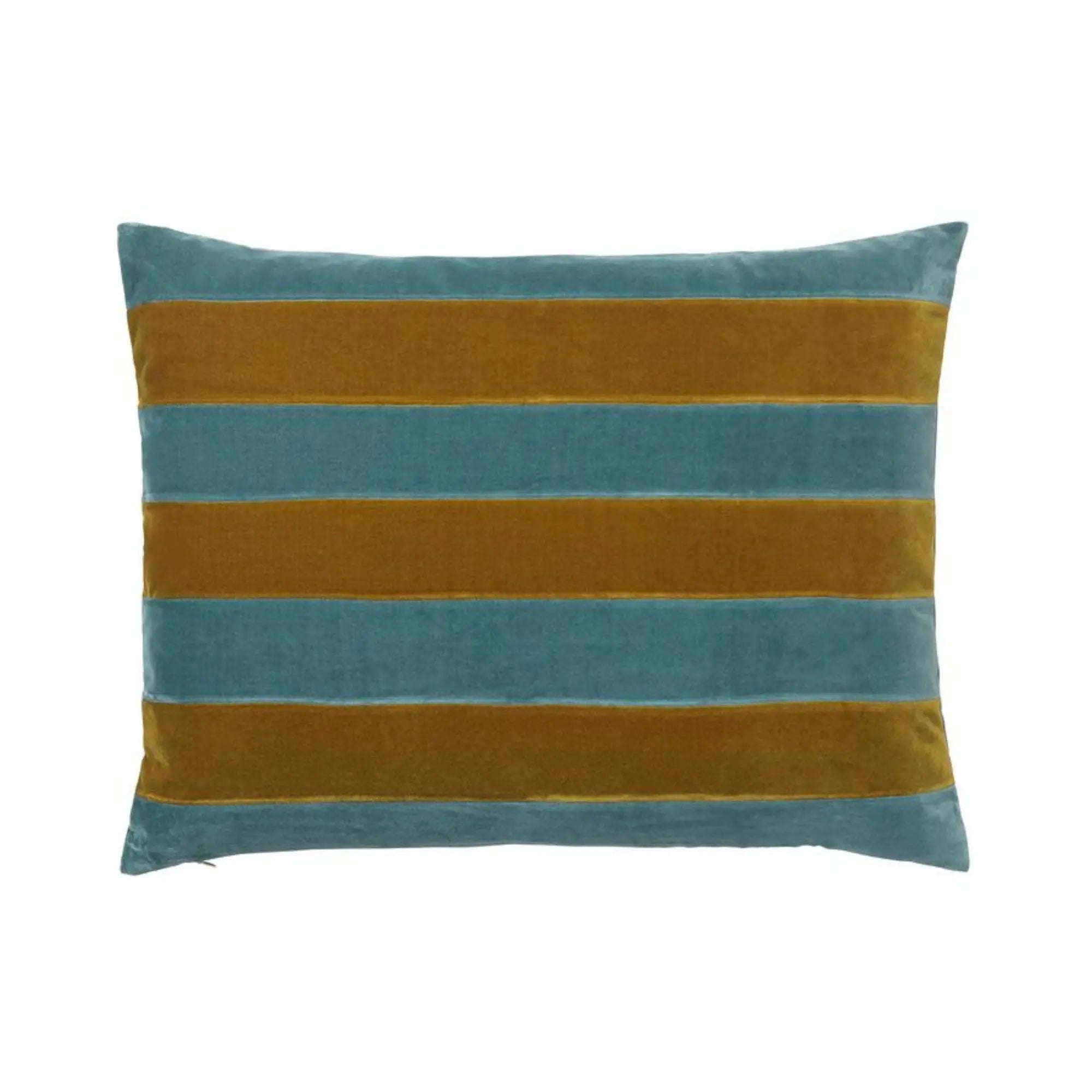 Zarah Cushion in vibrant blue, made with soft velvet fabric and intricate embroidery
