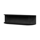 Modern black metal wall mounted Lina Shelf with wooden shelves
