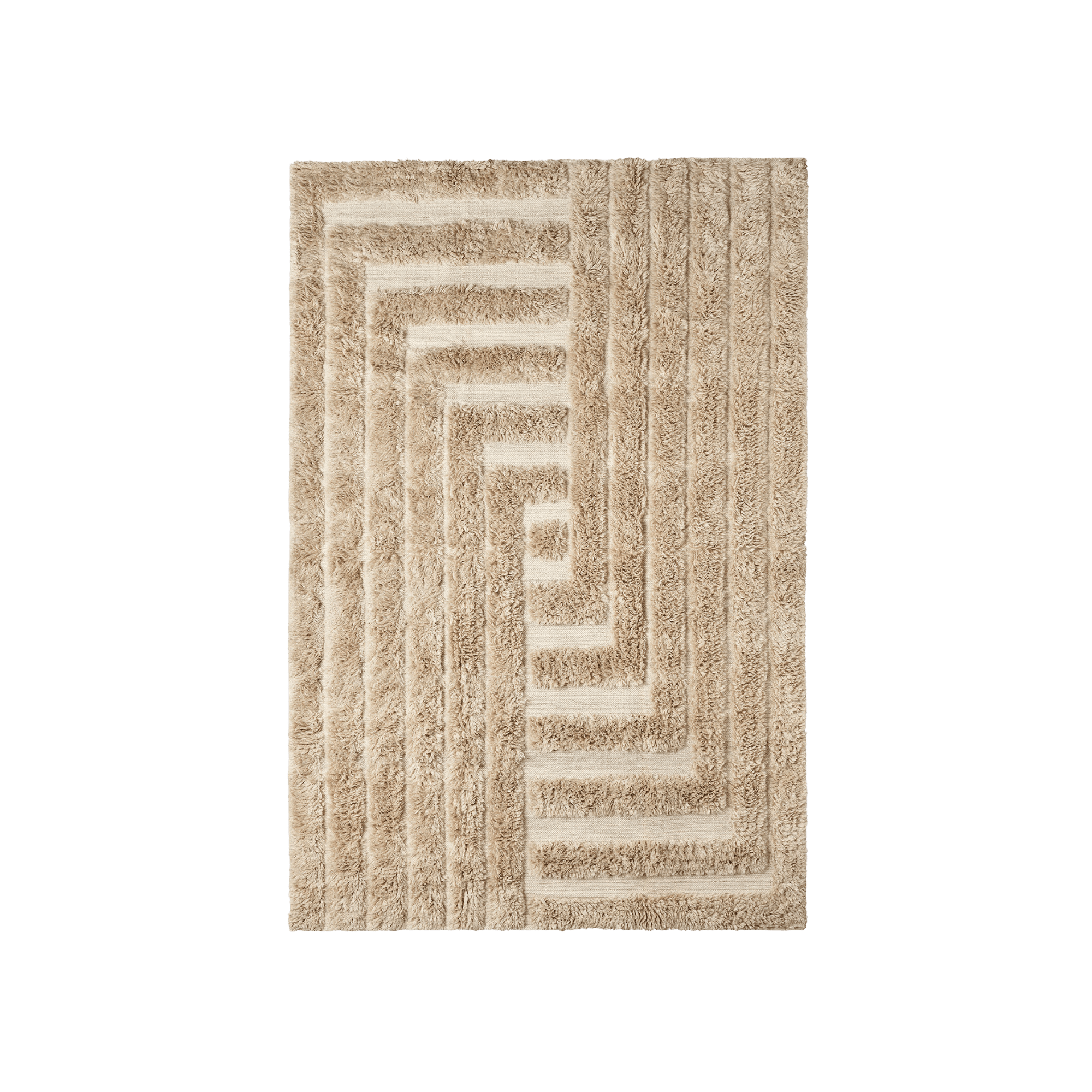 Shaggy Labyrinth Beige Rug - THAT COOL LIVING