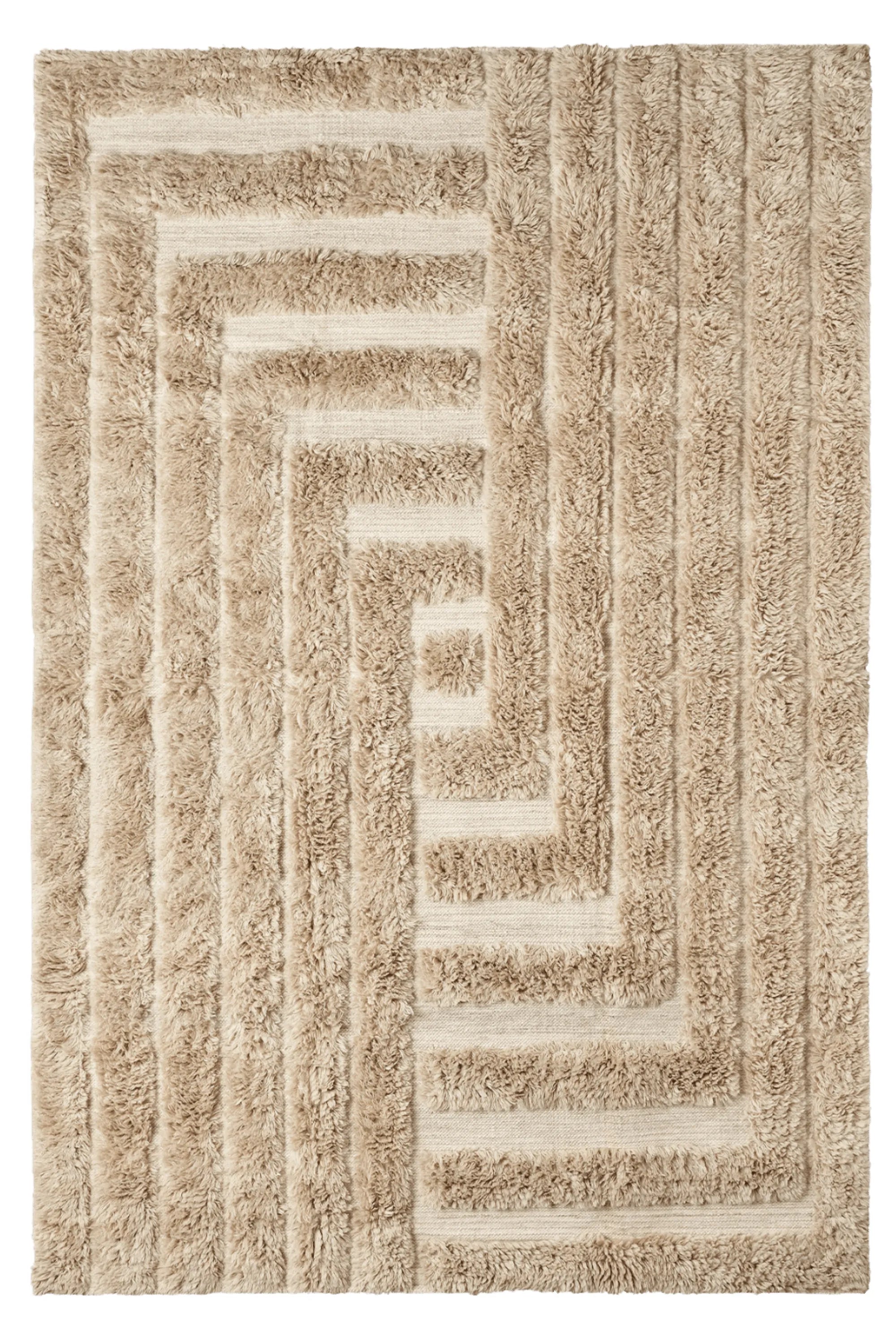 Shaggy Labyrinth Beige Rug