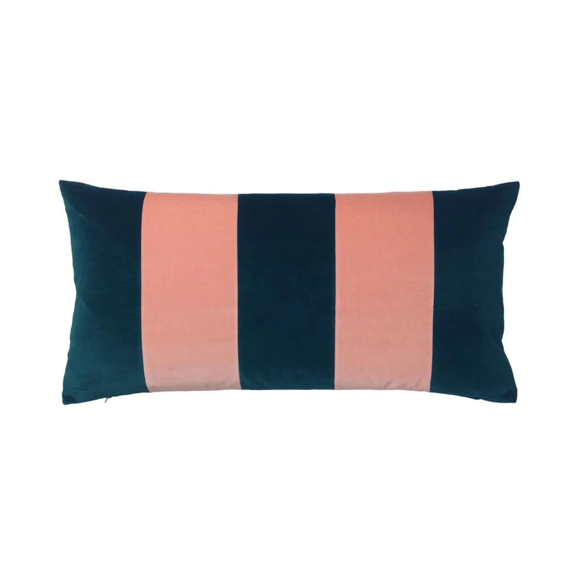 Soft and stylish striped cushion in beautiful shades of blue and grey