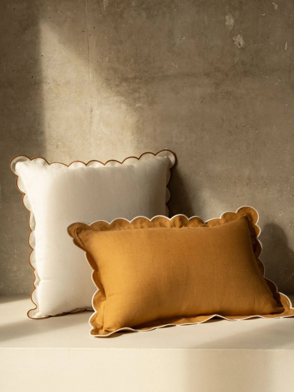 Scalloped Square Throw Pillow