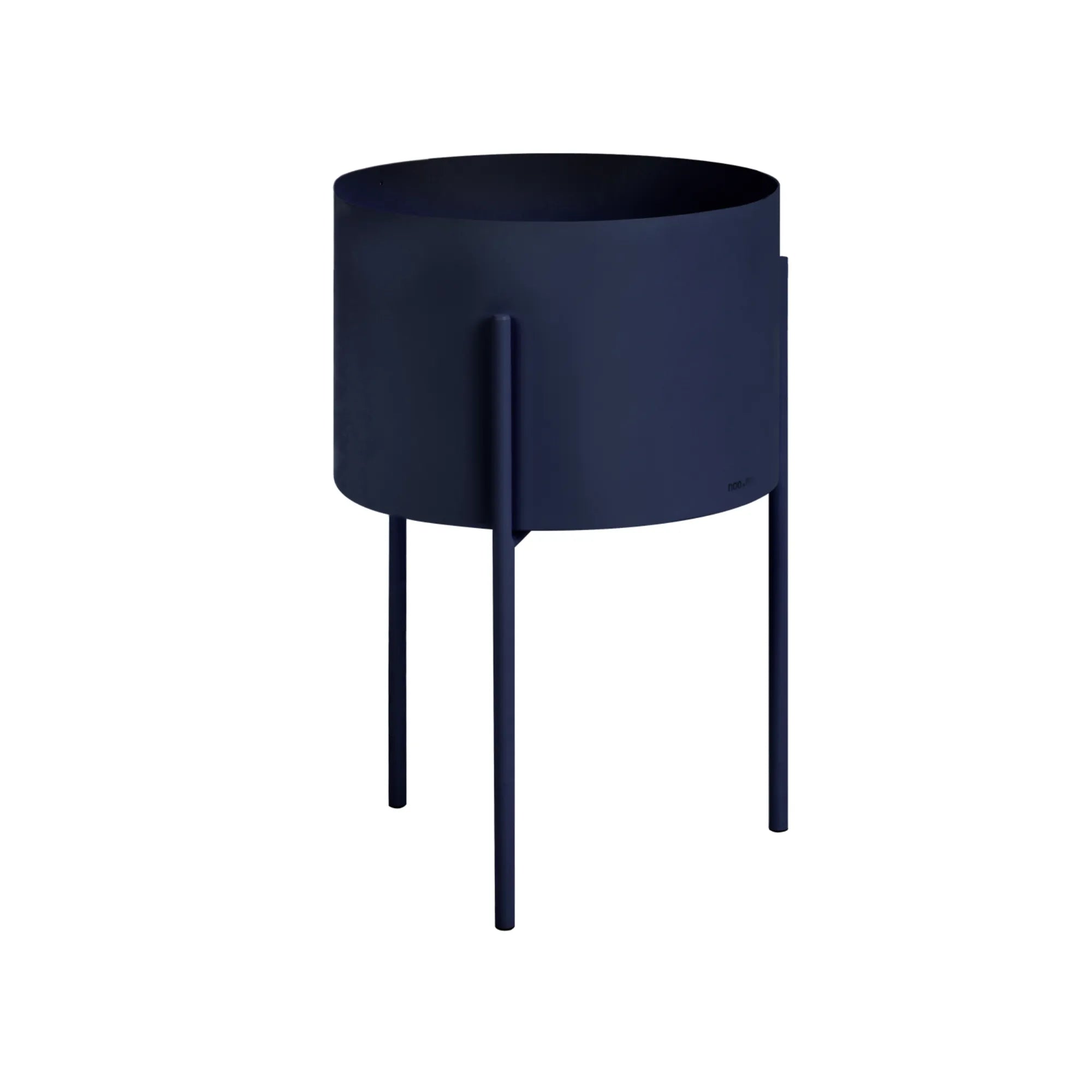 24cm plant pot Maki Wide Storm Blue Plant Pot by noo.ma Durable Powder Coated Steel Minimal Design for Rapid Plant Growth