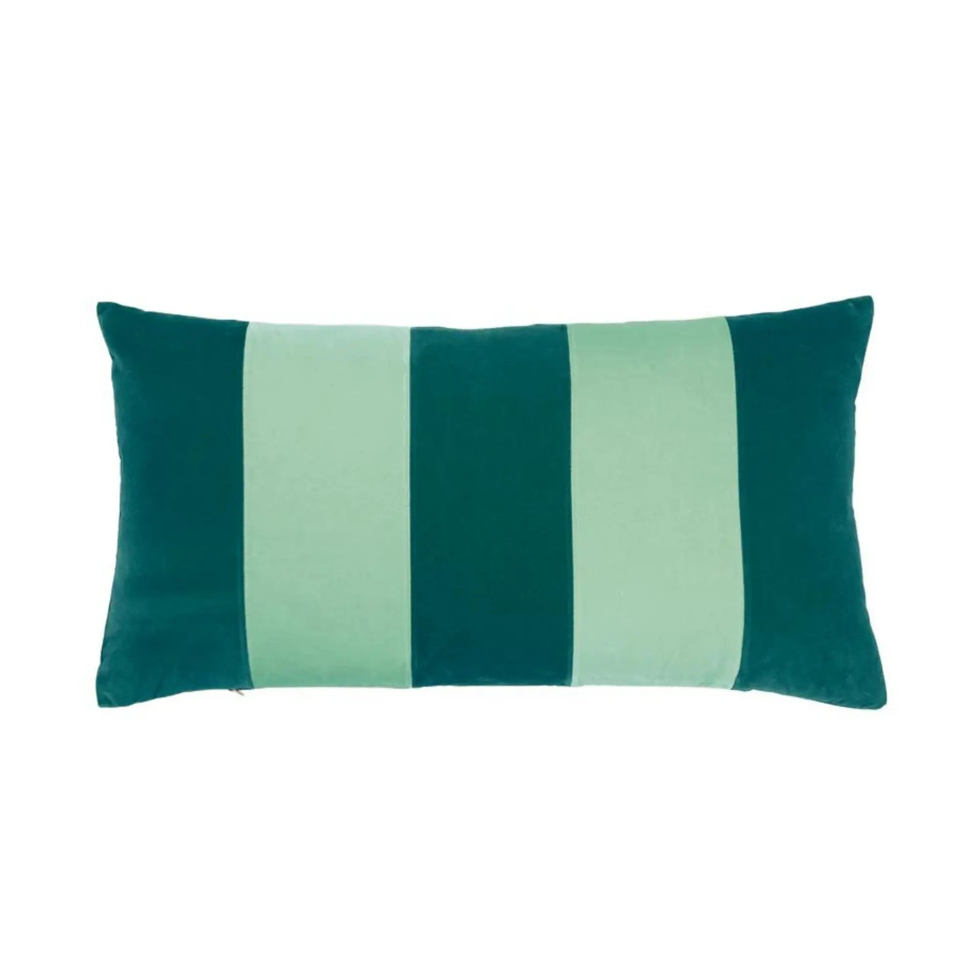  Plush and inviting cushion with timeless blue and white stripes