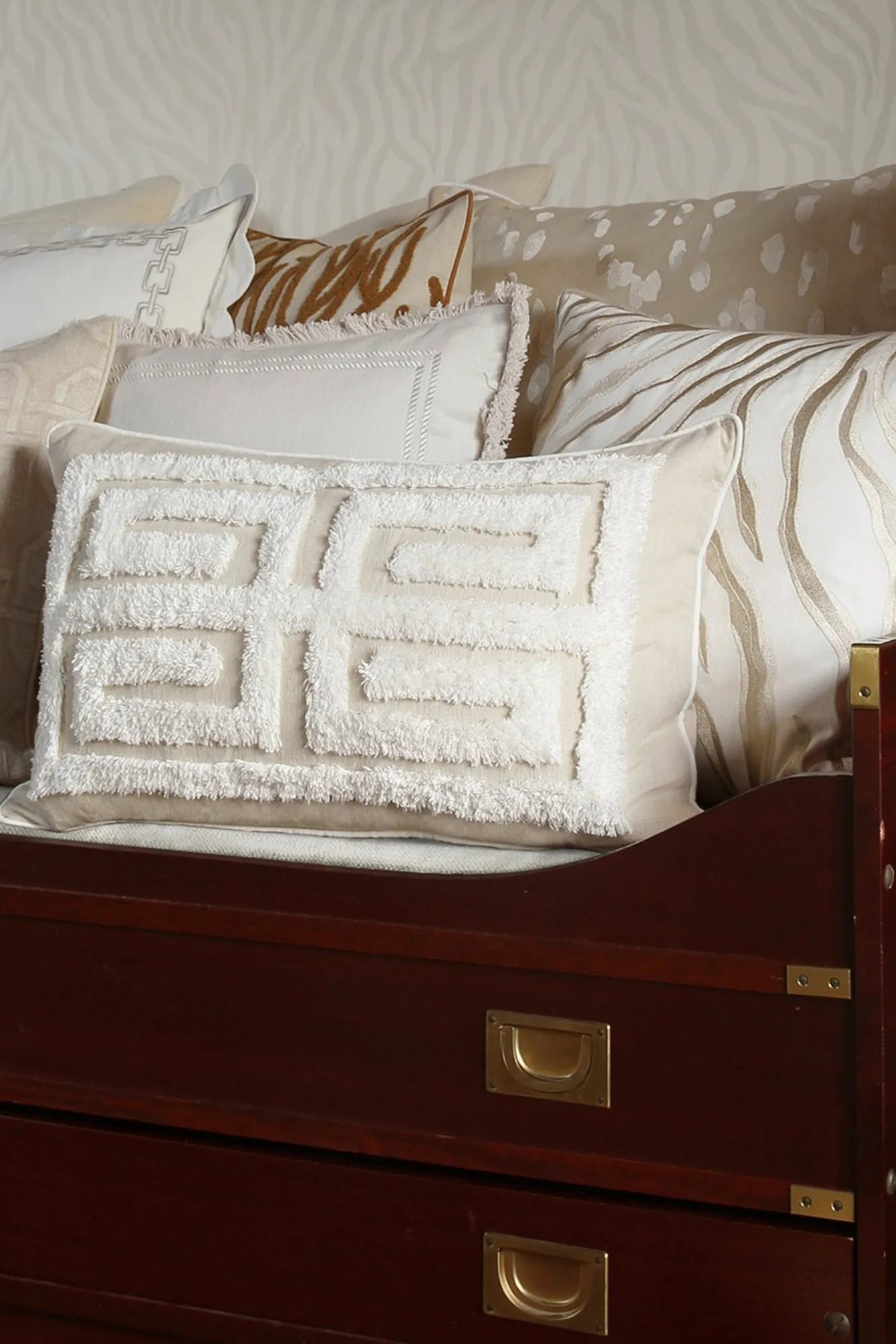 Soft and luxurious Cleo Cushion Cover in textured fabric with elegant design