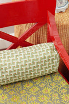 Elegant Janis Bolster Pillow in Cream color, great for decorative use on bed or couch