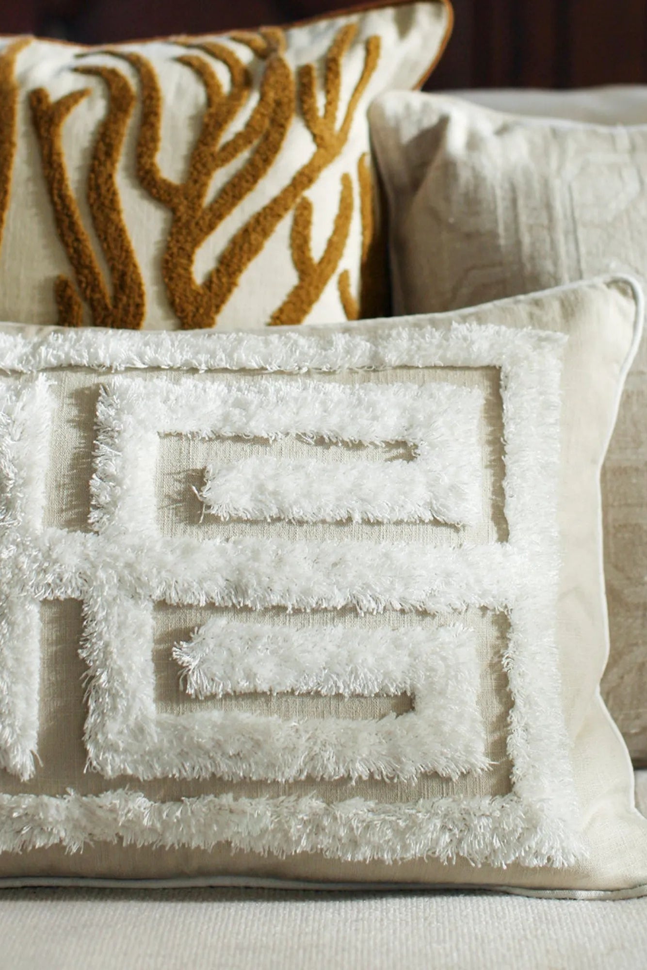 Cleo Cushion with a sleek and minimalistic look in a solid neutral color