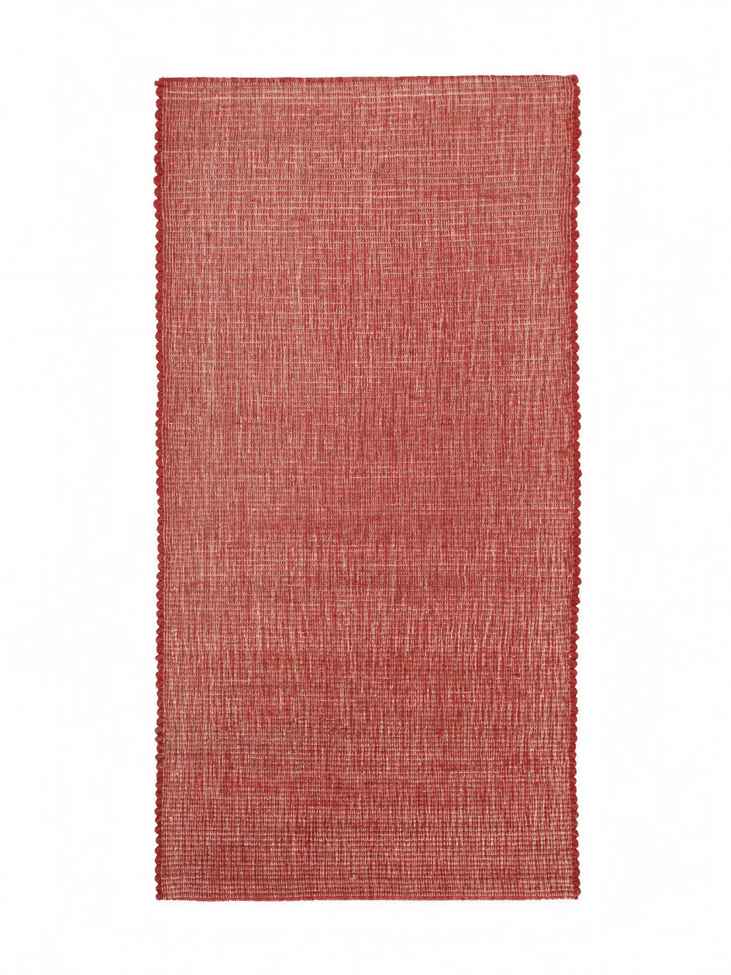 alp_ Al Jumra Rug, a rectangular deep red flatweave area rug featuring a richly textured, tightly woven pattern with a heathered appearance from subtle lighter threads.