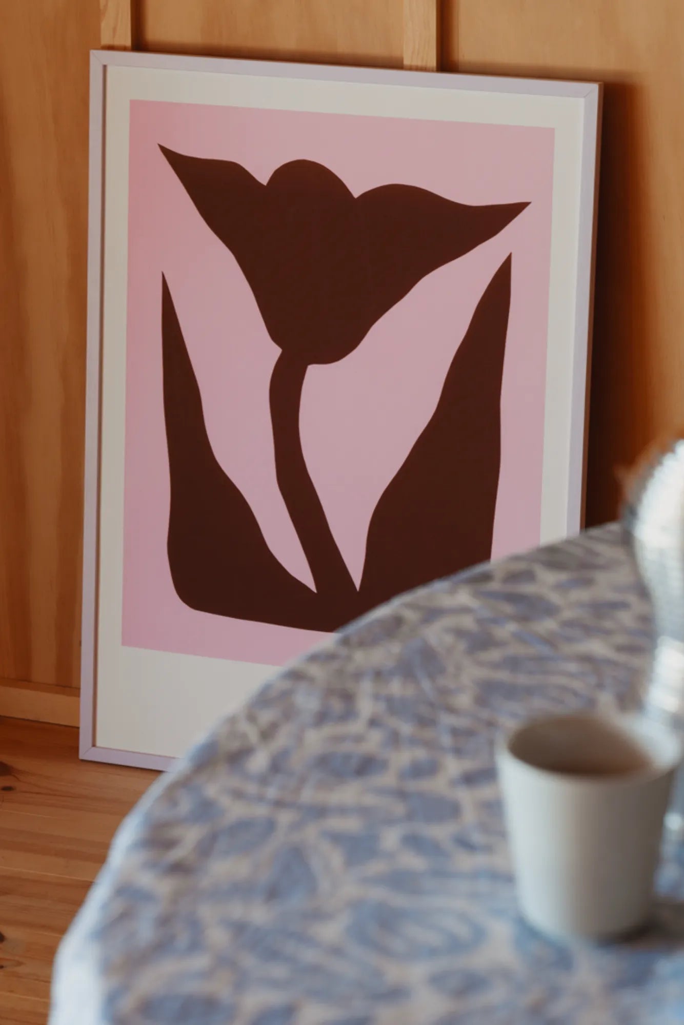 Scenic view of mountain landscape with Mountain Lily in foreground