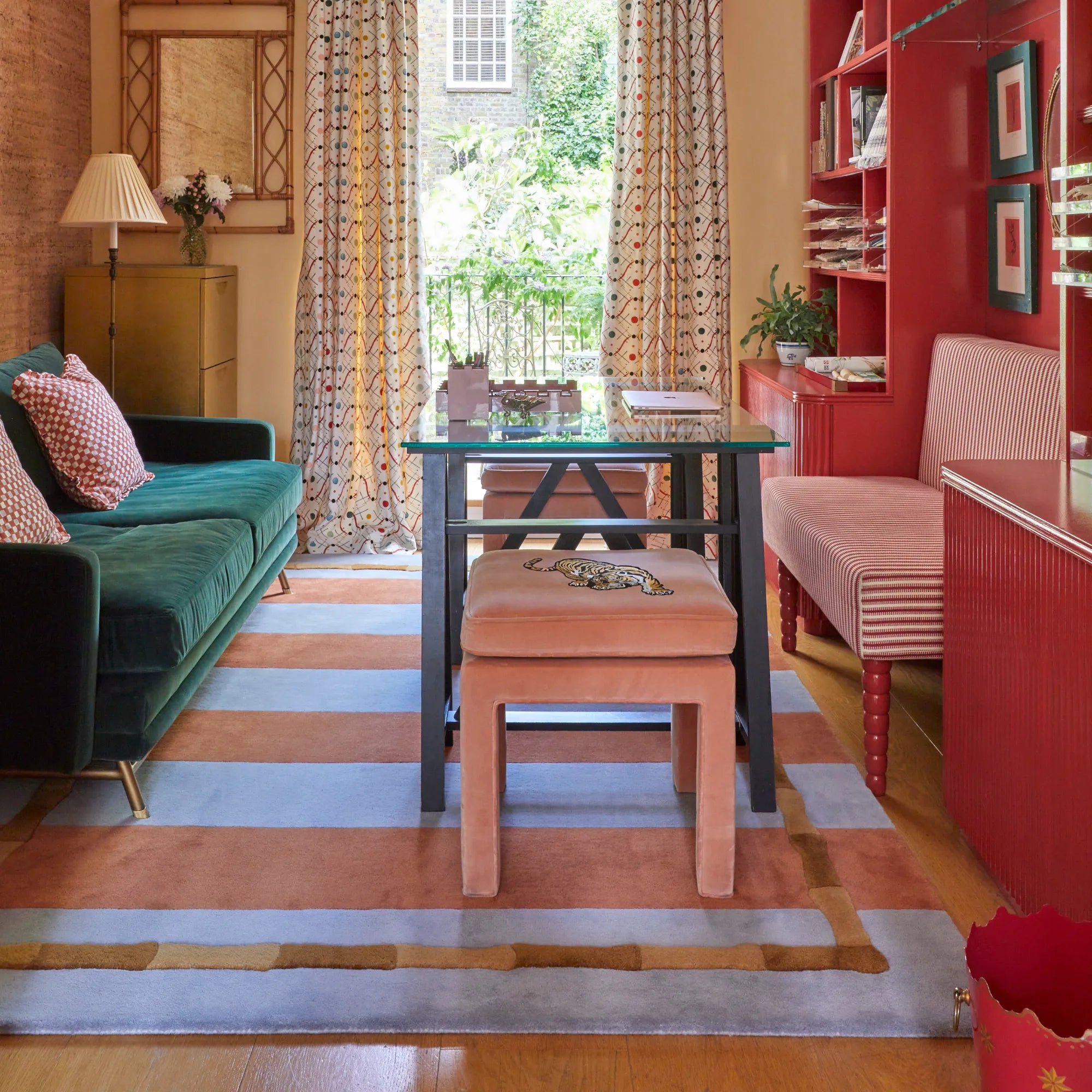 Bamboo Stripe Wool Rug showcasing eco-friendly materials and modern design
