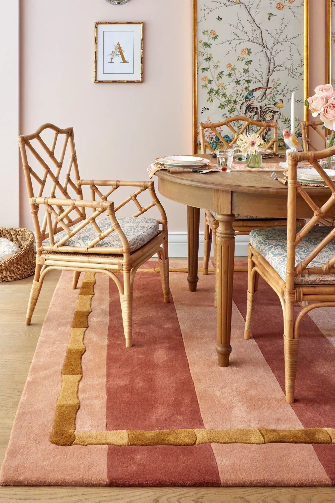 High-quality Bamboo Stripe Wool Rug in various sizes for versatile use