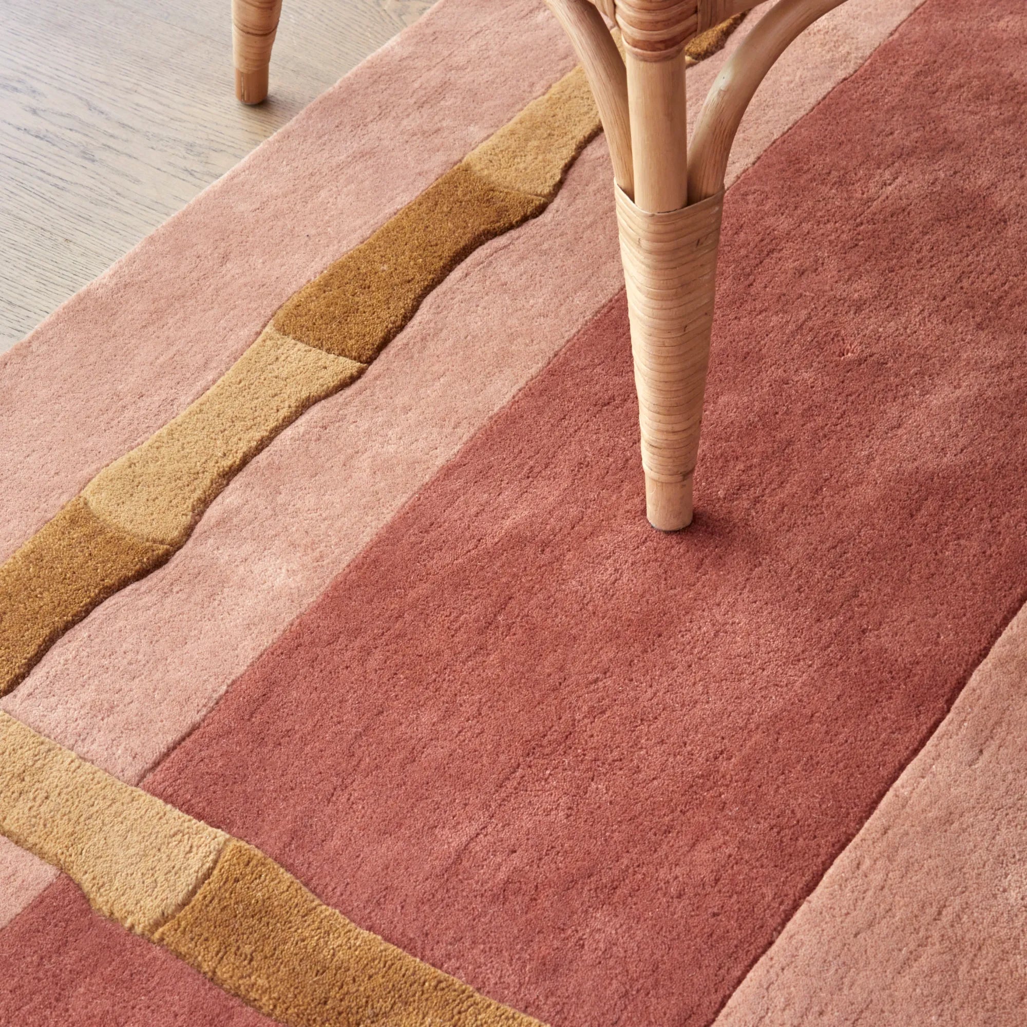 Bamboo Stripe Wool Rug in Natural and Grey Tones Handwoven for Durability and Eco-Friendly Chic Home Decor