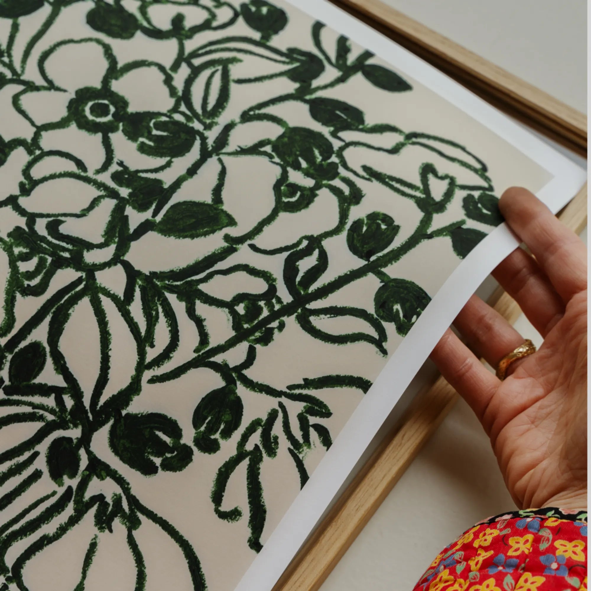 Beautiful, vibrant, and intricately detailed painting of poppy flowers in Poppy Studies II artwork