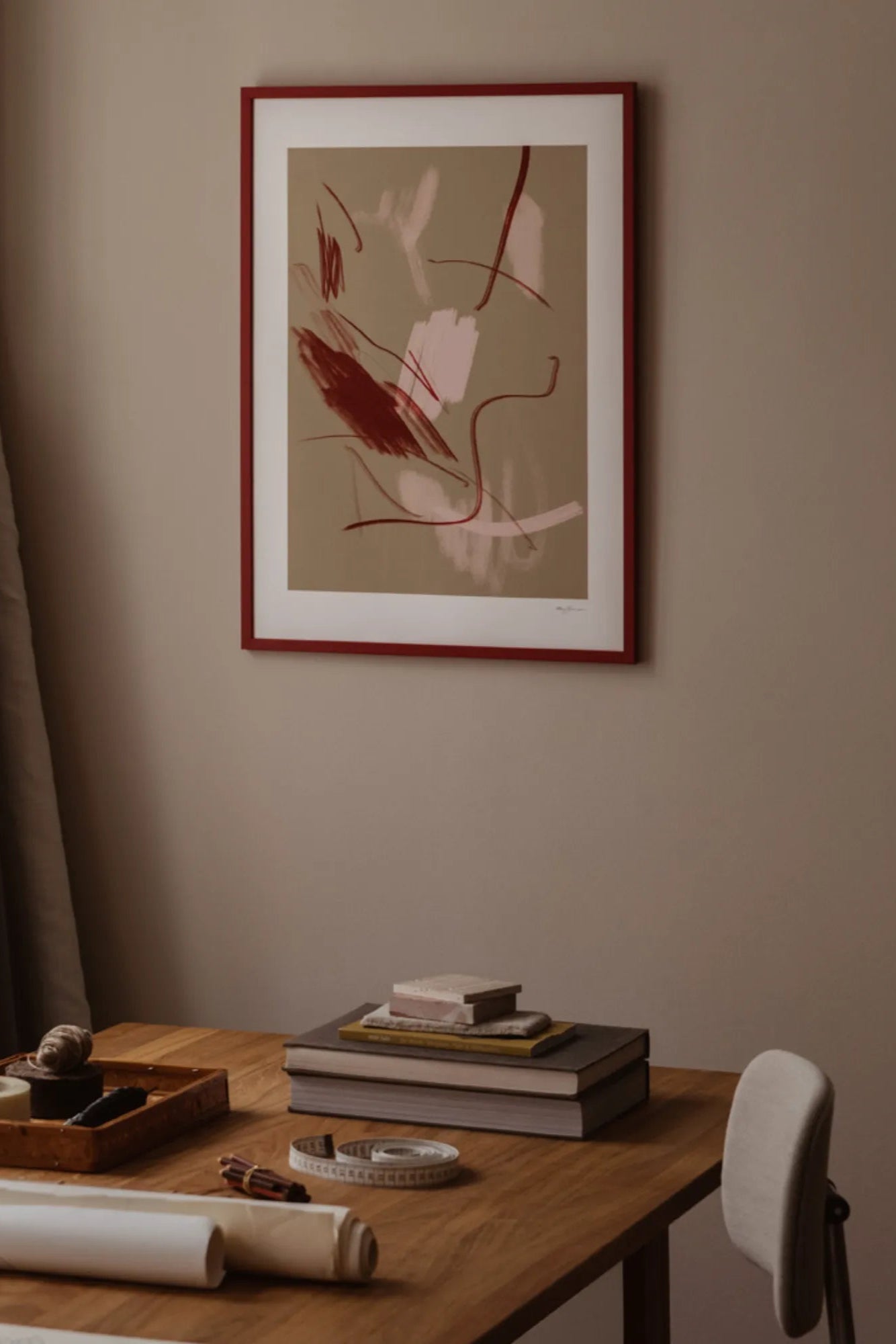 Beautiful pink thoughts product from top view with elegant packaging