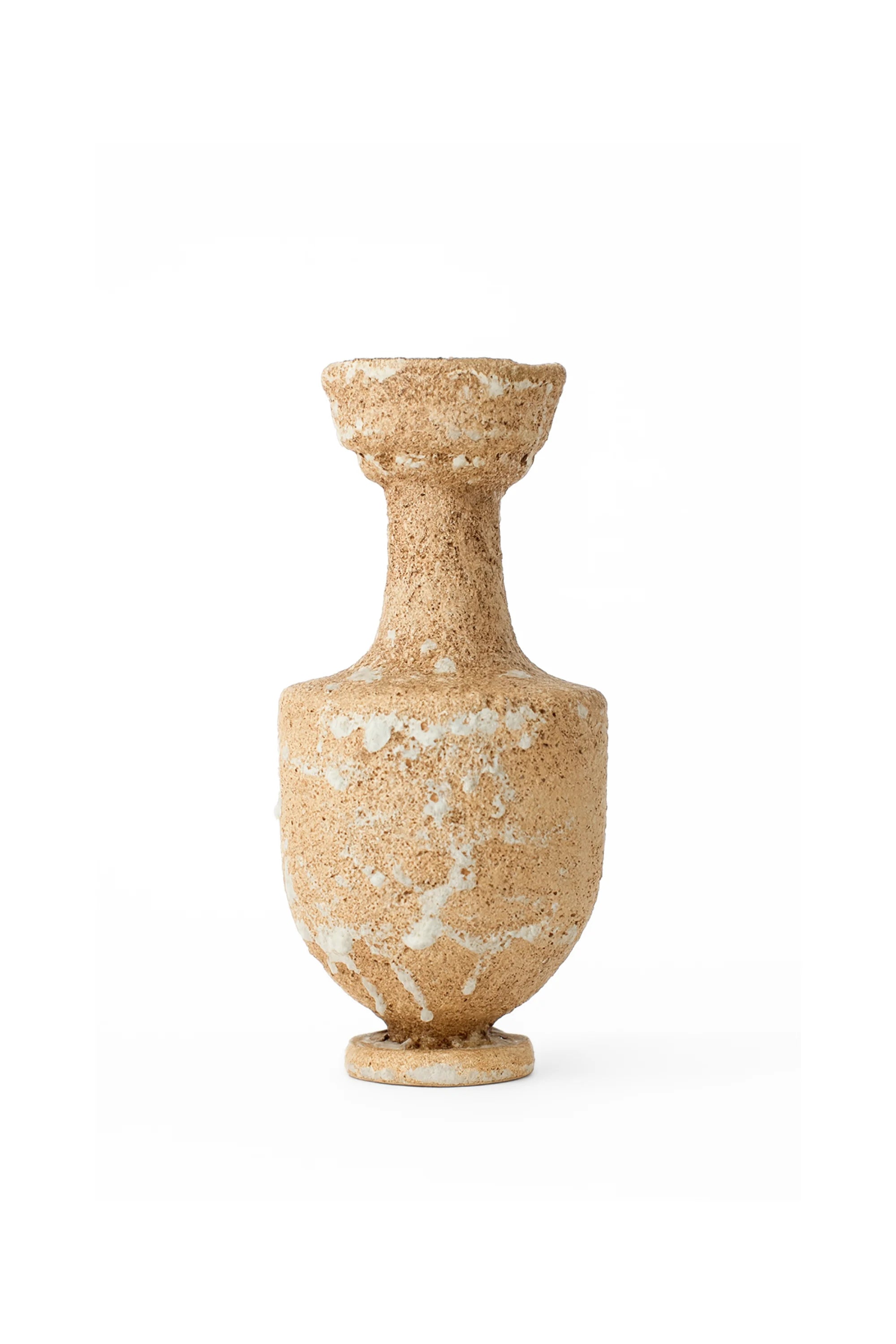 Decorative vase with a textured surface on a white background