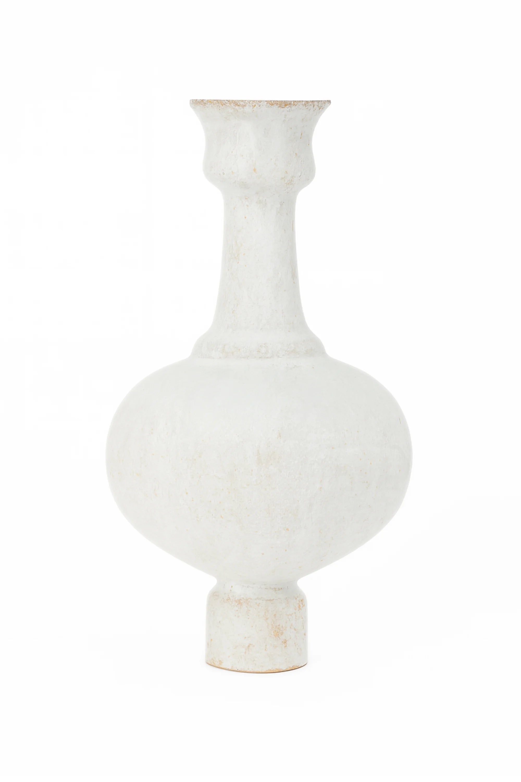 White ceramic vase on a white background