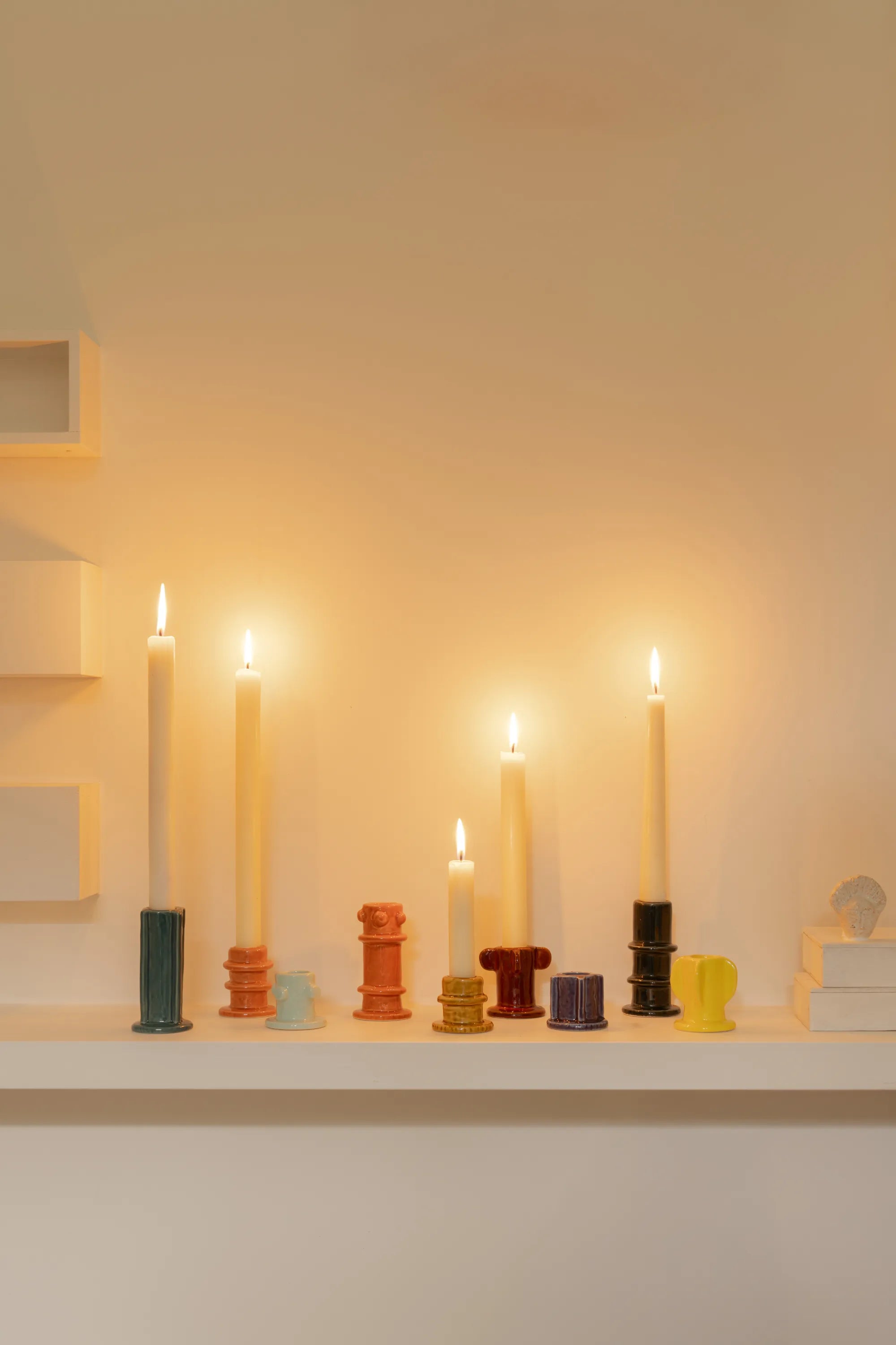 Glazed Molly Candle Holder 03 - Set of 3
