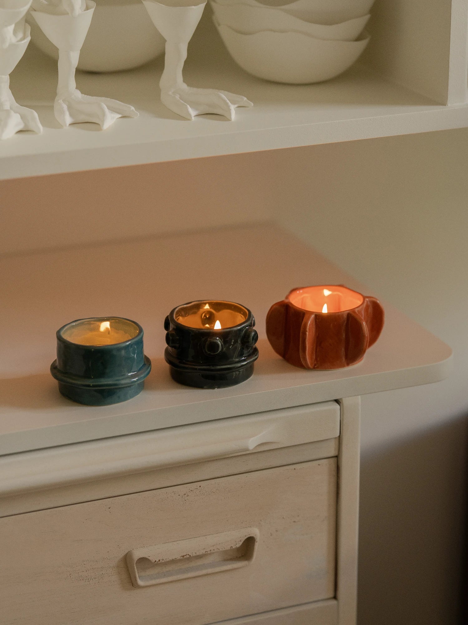 Glazed Molly Tealight Holder – Set of 3 by Serax - THAT COOL LIVING