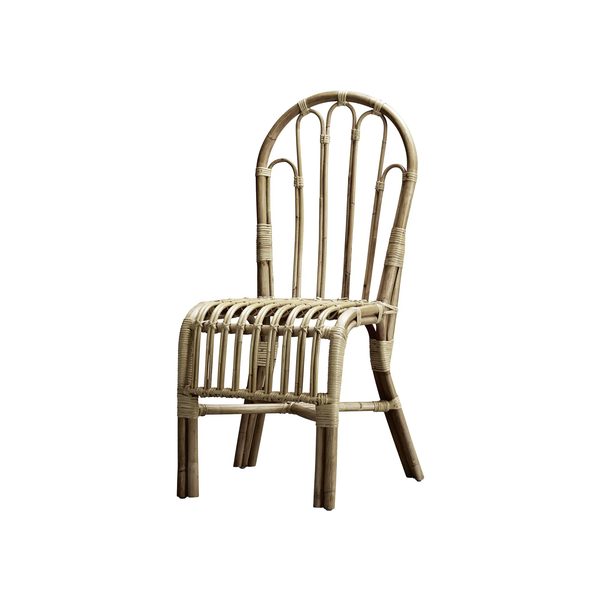 Casual Rattan Dining Chair - Set of 2 in natural rattan finish
