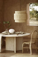 Casual Rattan Dining Chair Set of 2 in Natural Finish for Outdoor Patio Dining