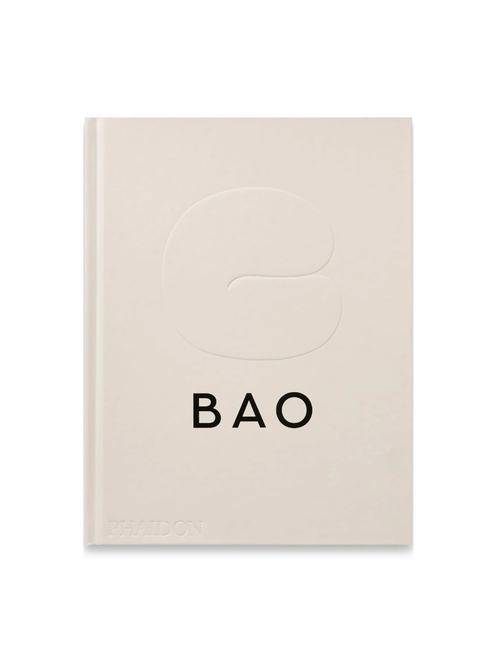Book Bao, a premium cookbook featuring a minimalist off-white hardcover with embossed detailing and bold black "BAO" typography. This stylish culinary book is perfect for home chefs and food enthusiasts seeking authentic recipes and elegant kitchen inspiration.
