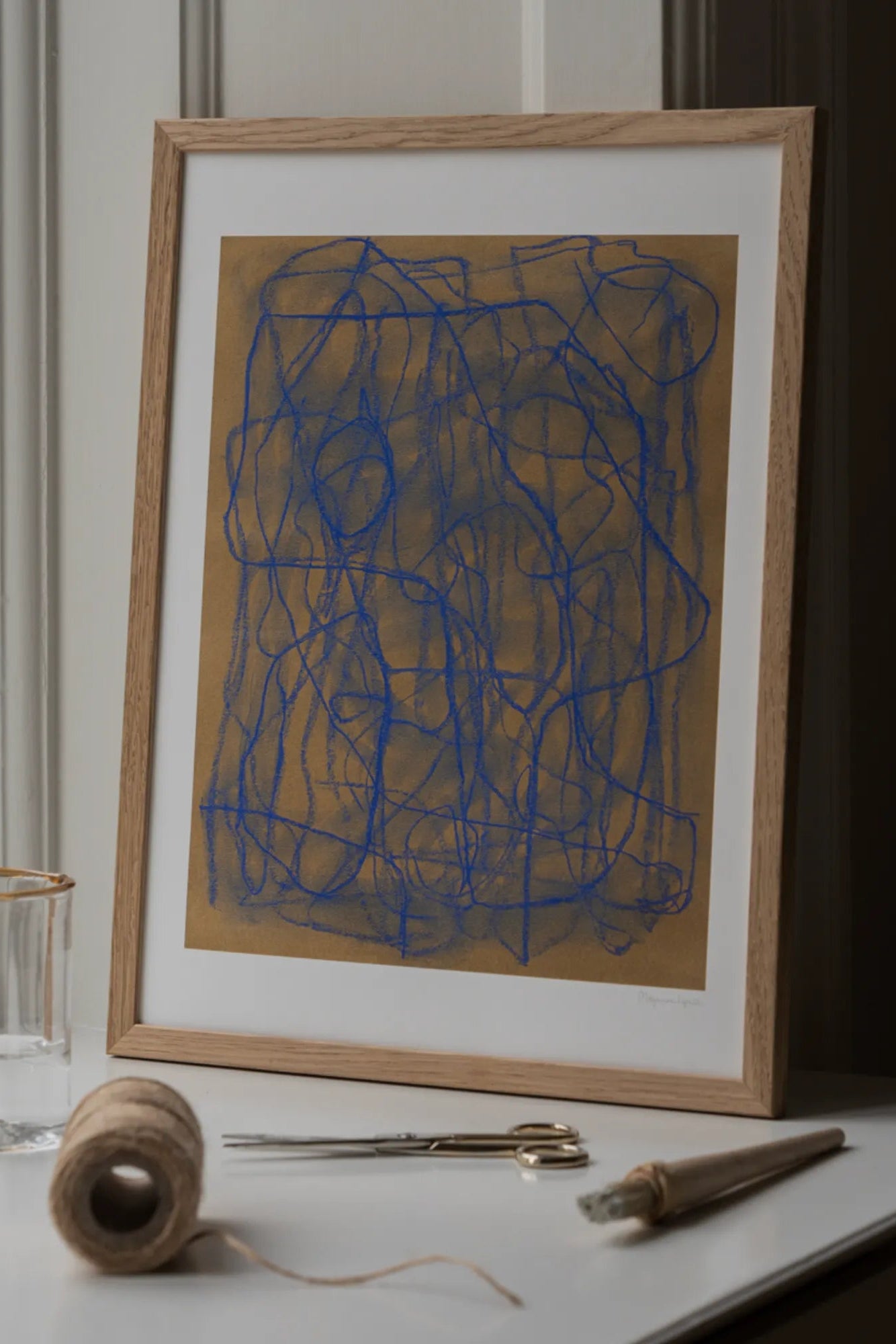 Blue Doodle notebook with dotted pages and hardcover for writing and drawing