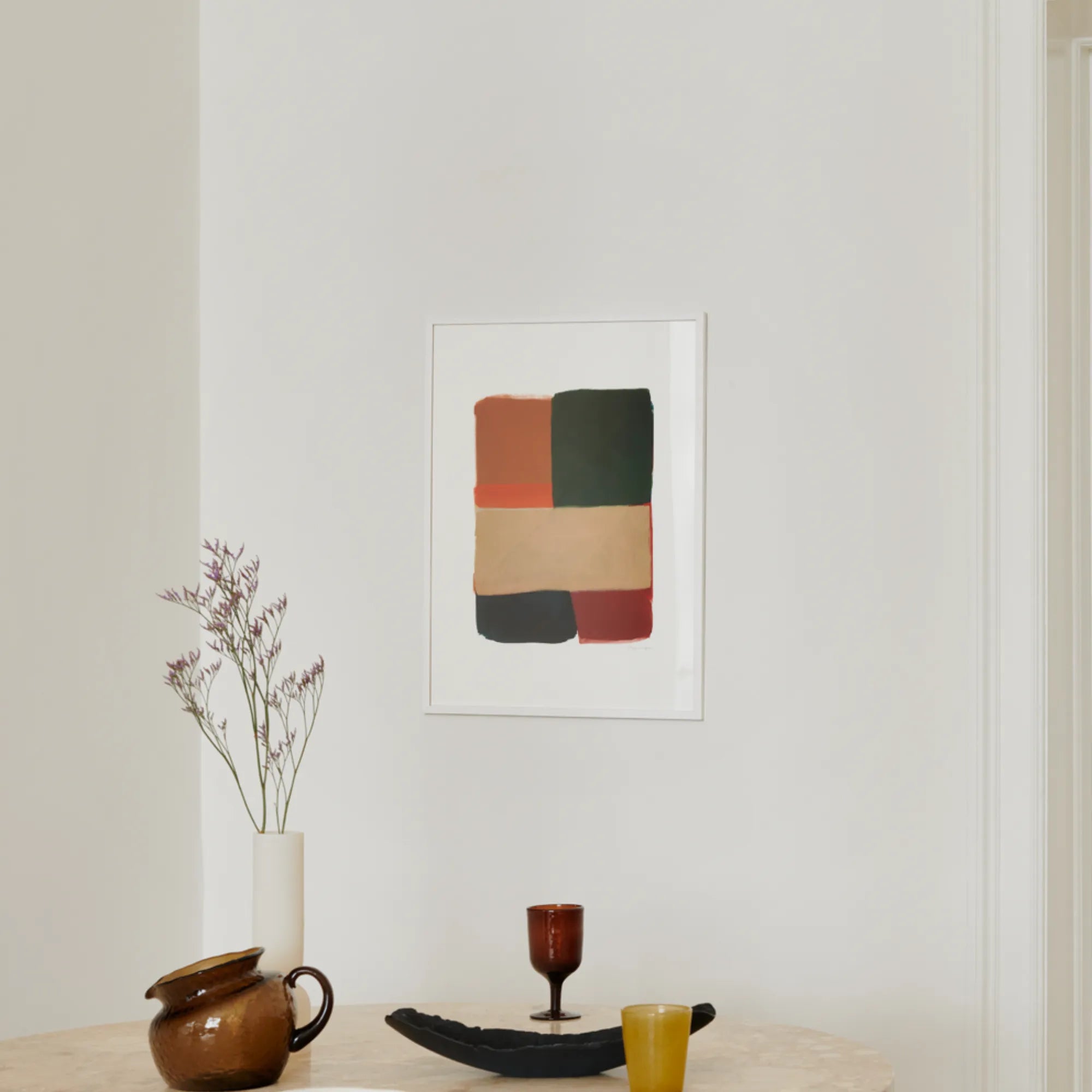 Abstract geometric design with bright and bold color squares