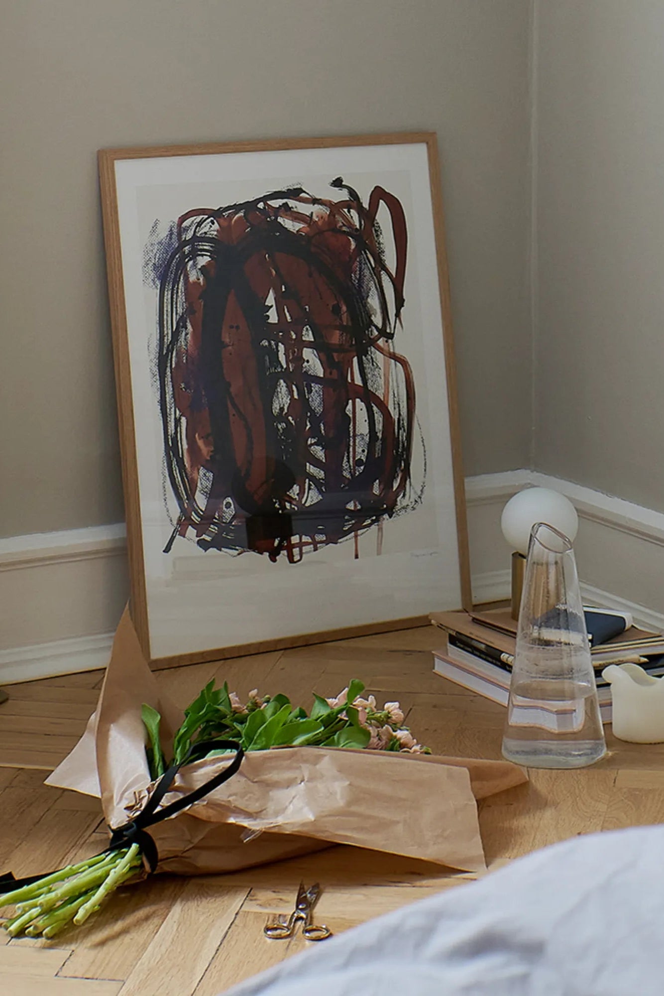 Mixed Media composition with watercolor, ink, and pencil details