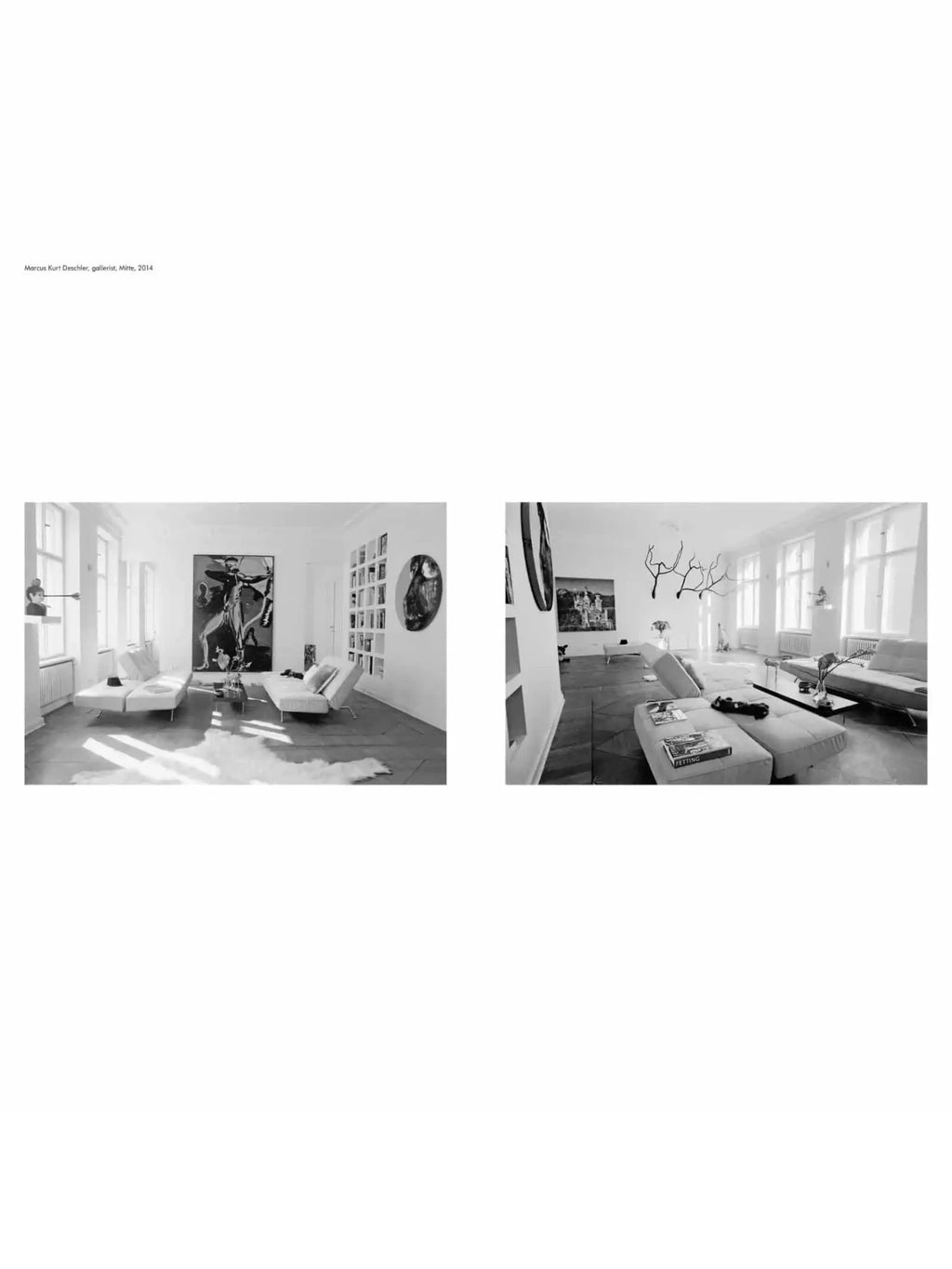 Book Berlin Living Rooms, a black and white interior design book showcasing modern, minimalist living spaces with contemporary art and stylish furniture. This architectural photography book is perfect for design enthusiasts and interior decorators seeking inspiration.