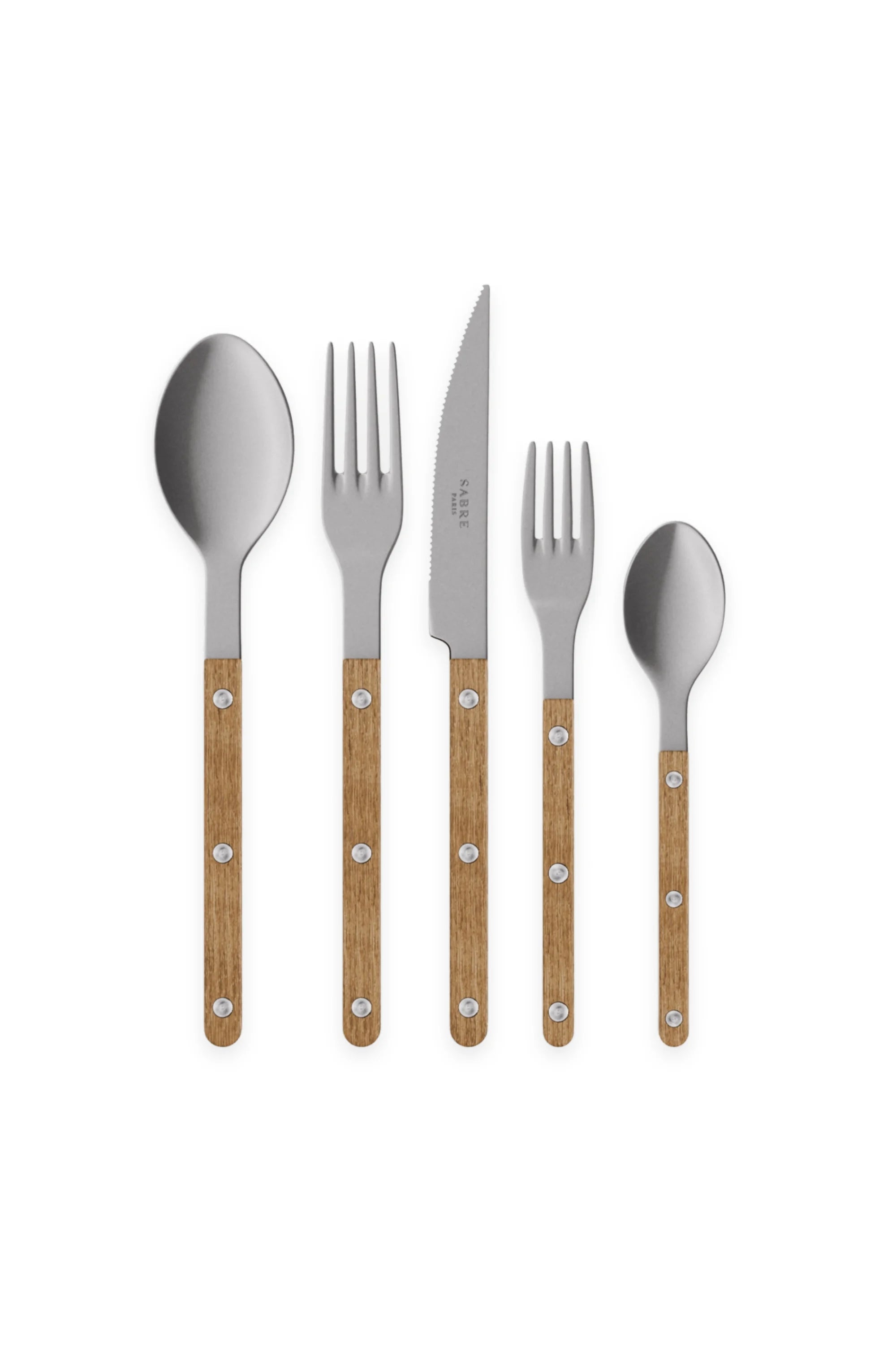 Bistrot Vintage Teak 5-Piece Cutlery Flatware Set