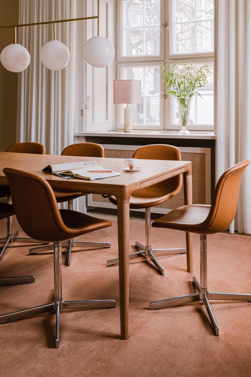 Close-up of sustainable earth rug with intricate and textured pattern in natural tones