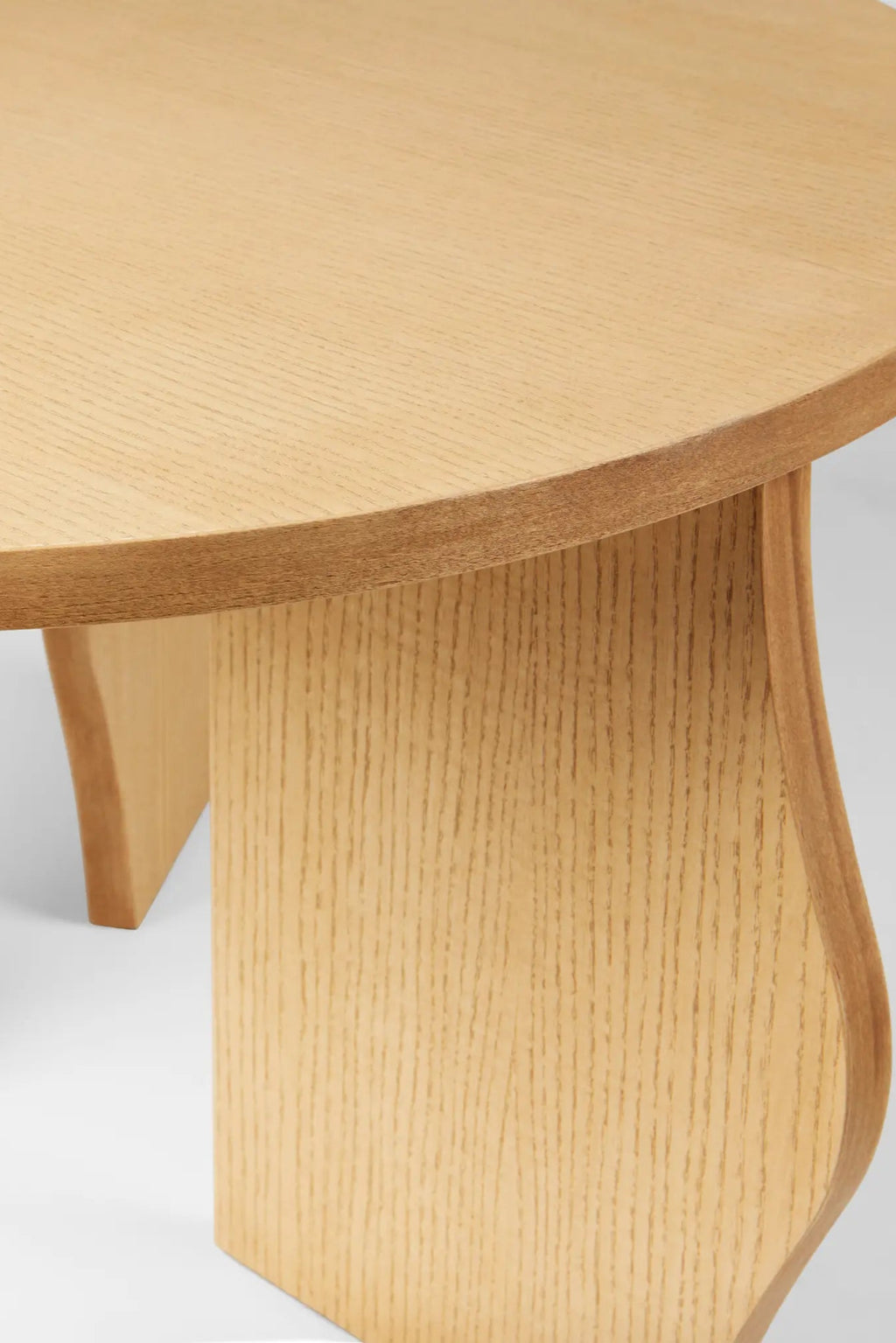 Brook Table - Small, a modern minimalist wooden table with sleek design and clean lines, perfect for small spaces and modern decor 