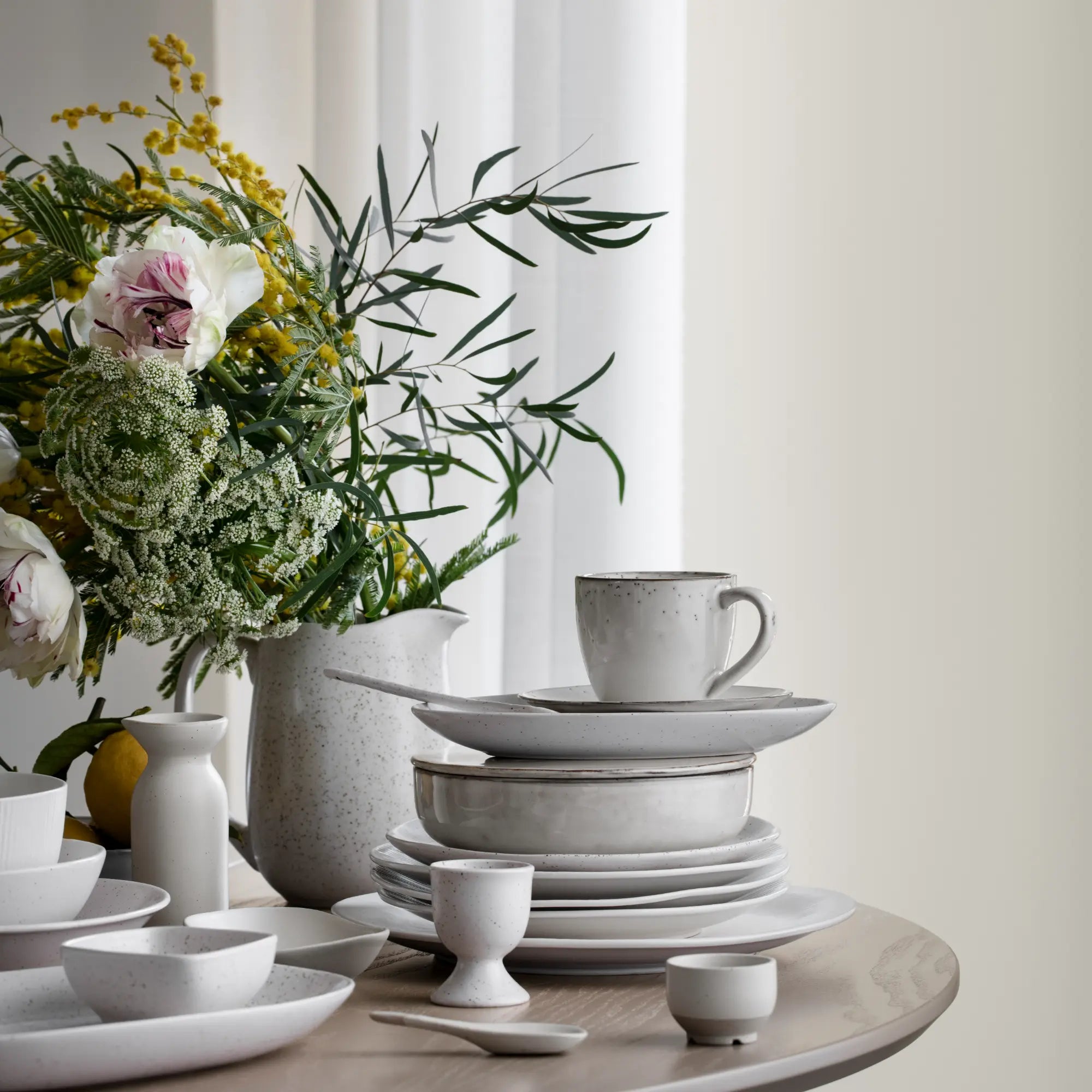 Nordic Sand Dinner Set for 4 with elegant minimalist design