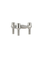 BMF Candle Holder in elegant brushed chrome finish.
