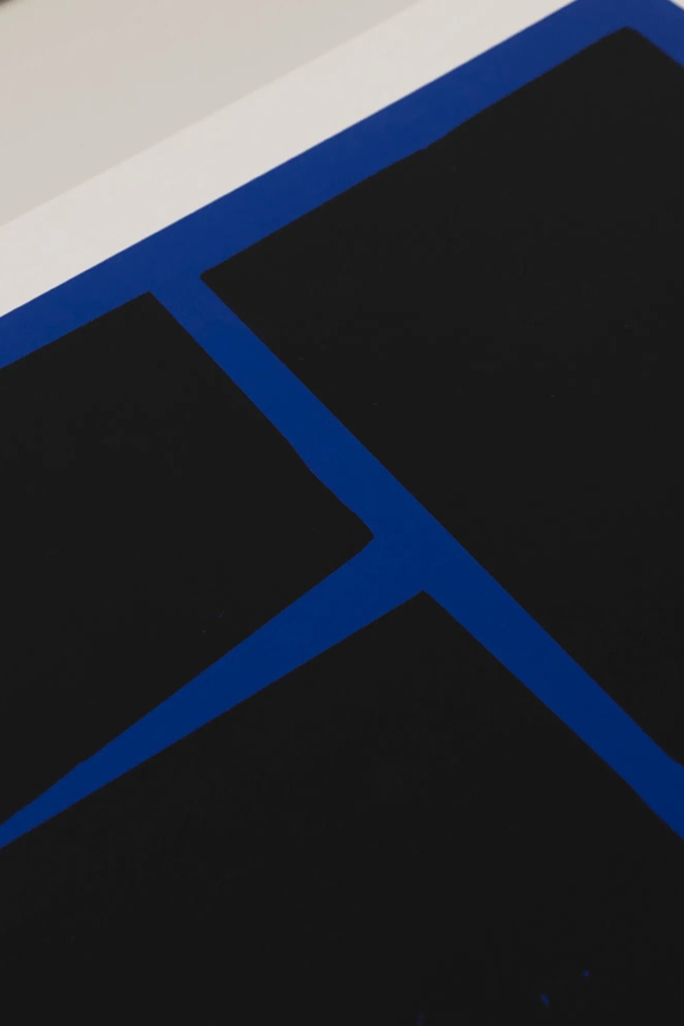 Close-up of the intricate blue geometric pattern on the Blue Geometric 02 product